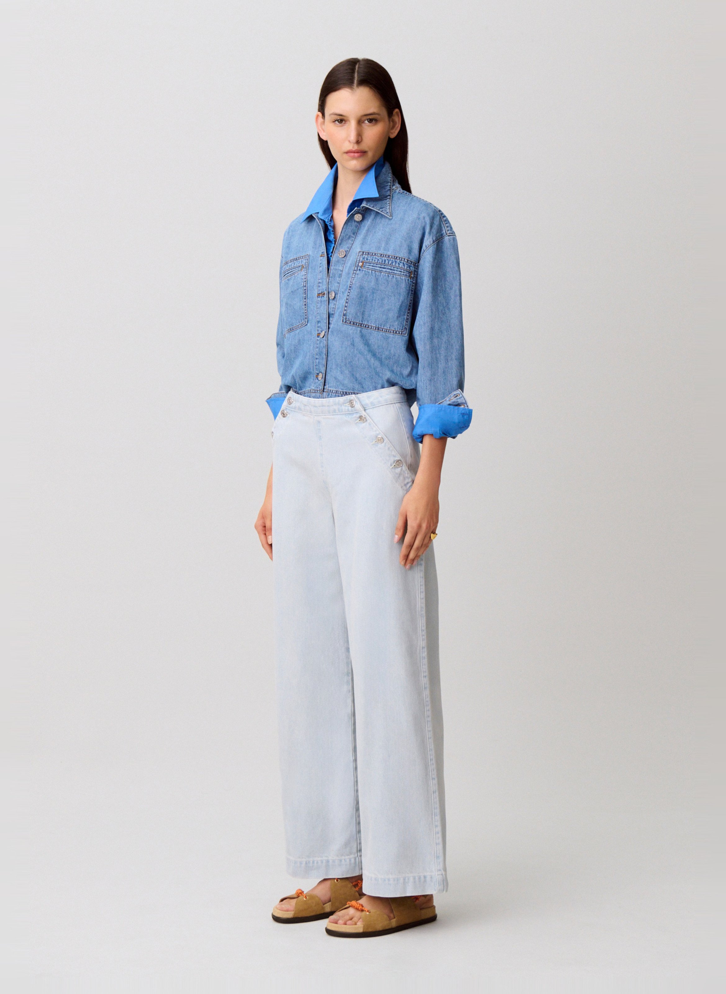 Jean large en coton CLAUDIE PIERLOT Bleu