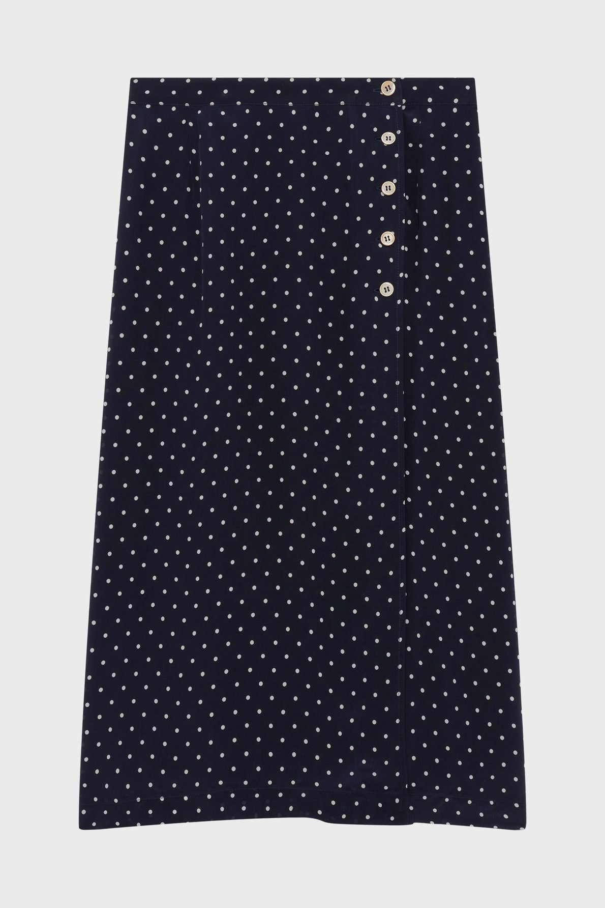 Jupe midi à pois et boutons - nayane PABLO Bleu