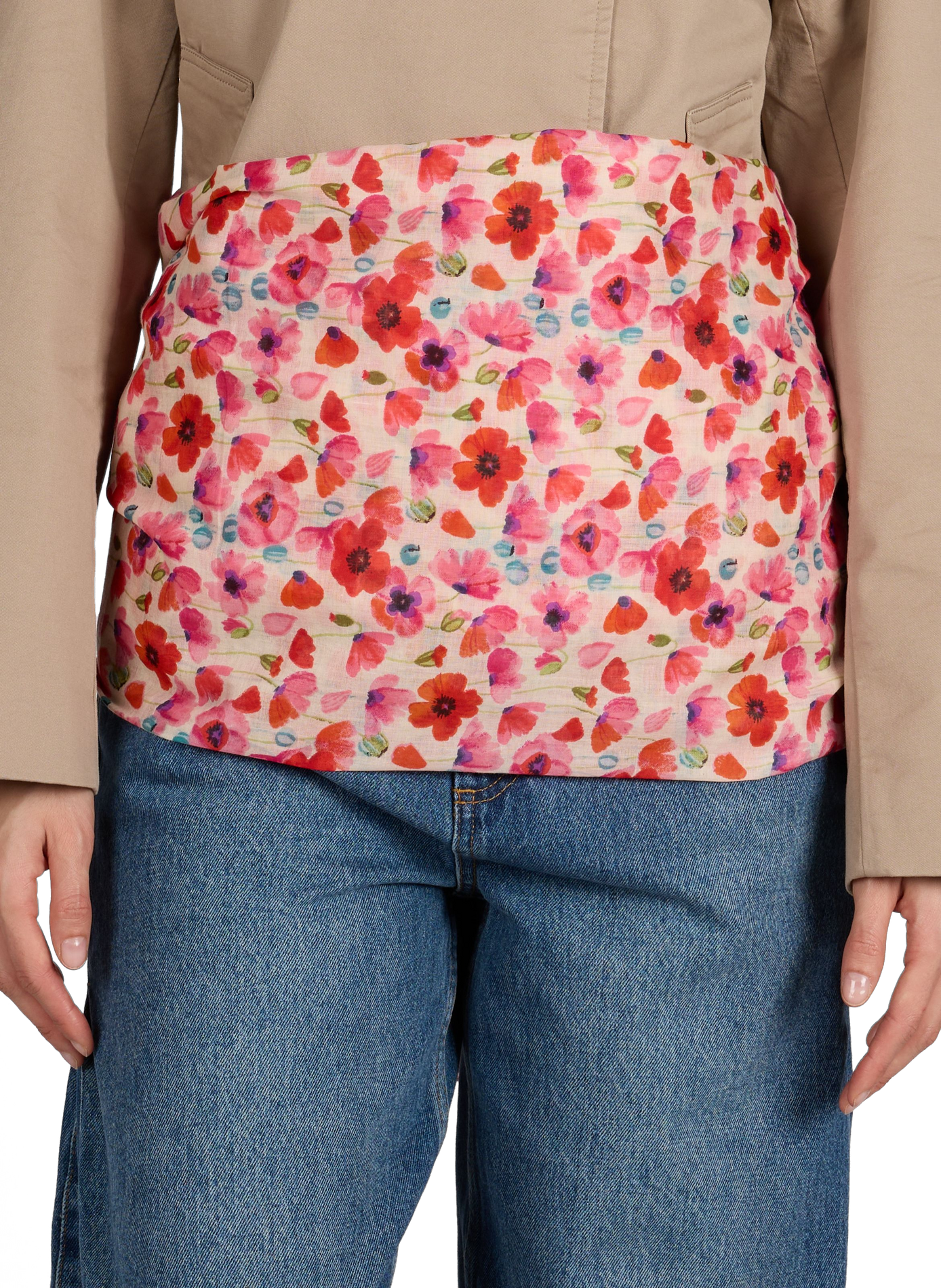 Etole imprimé fleuri en coton AU PRINTEMPS PARIS Rose