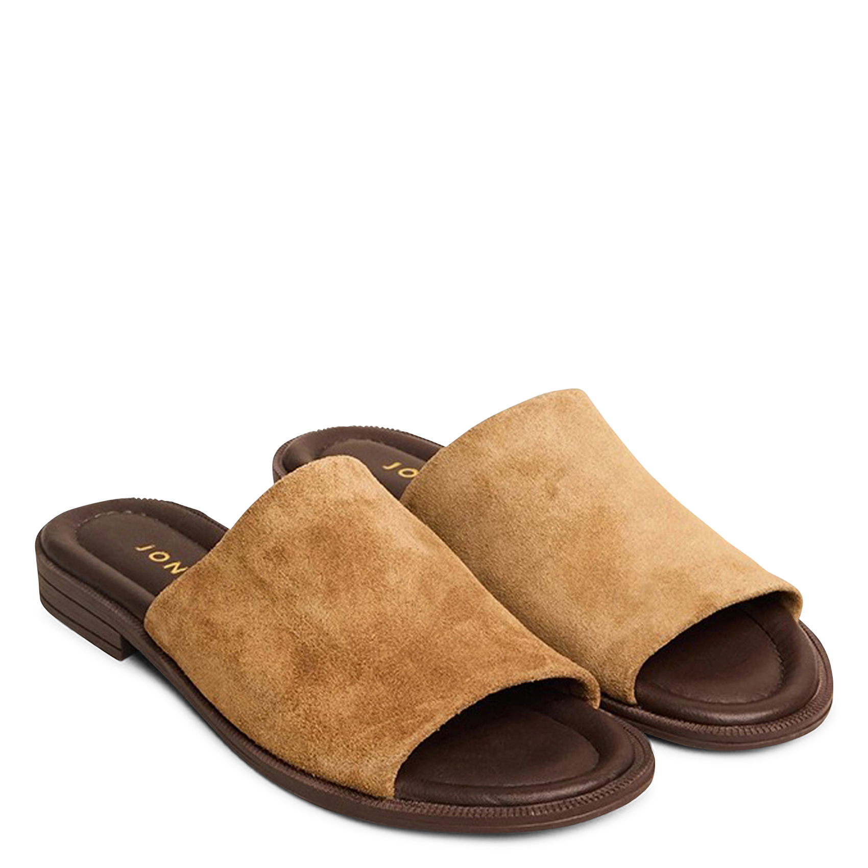 Mules plates en cuir velours janet JONAK Marron