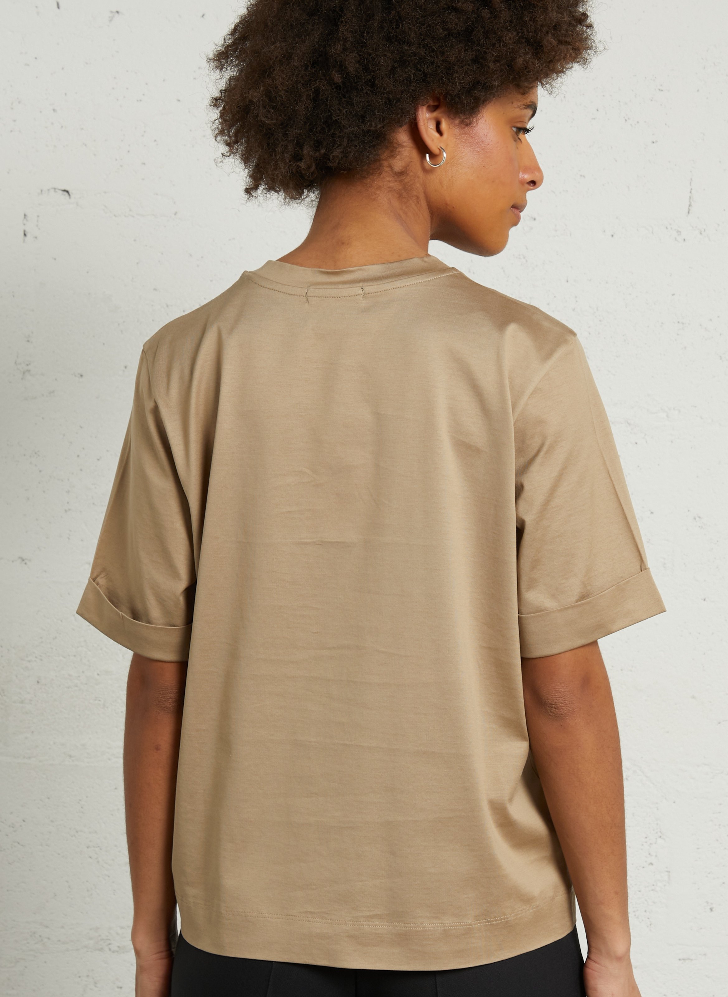 Tee-shirt droit en coton ama SOEUR Beige
