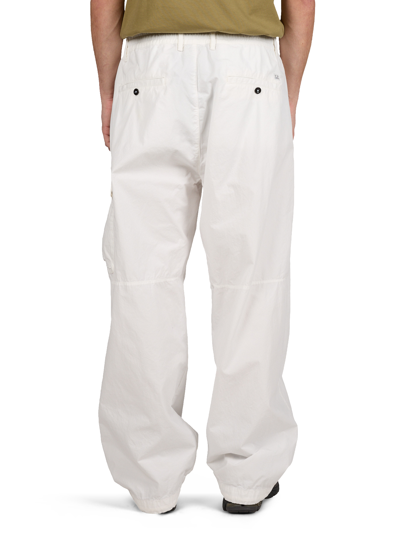 Elasticated wide-leg cotton trousers CP COMPANY White