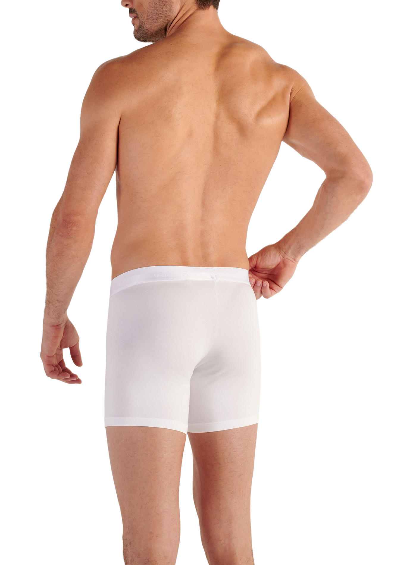 Boxer mi-long en coton et modal HOM Blanc