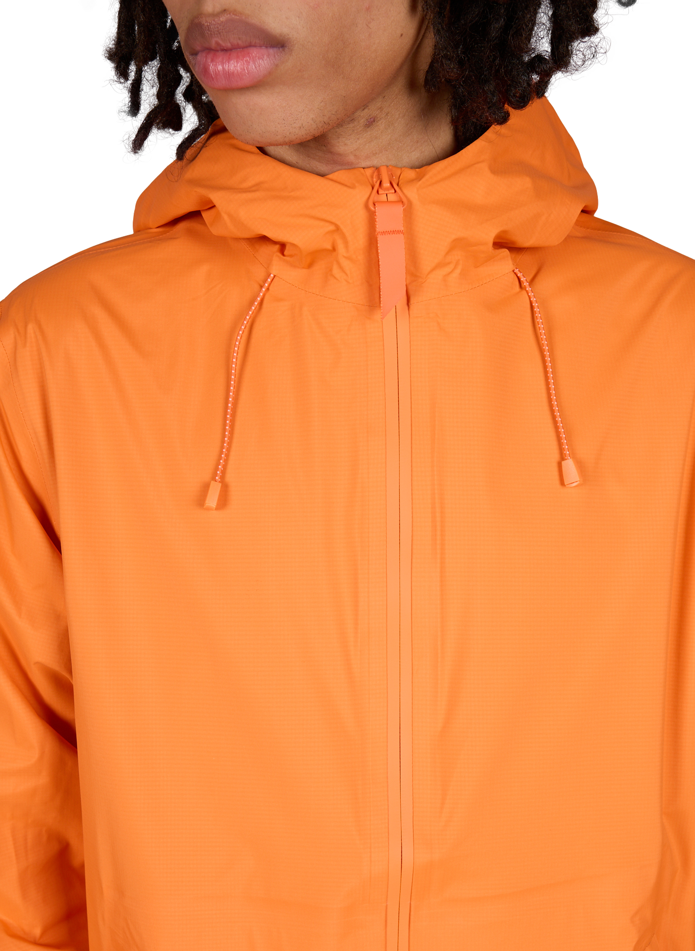 Solid straight hooded jacket GERTRUDE ET GASTON Orange