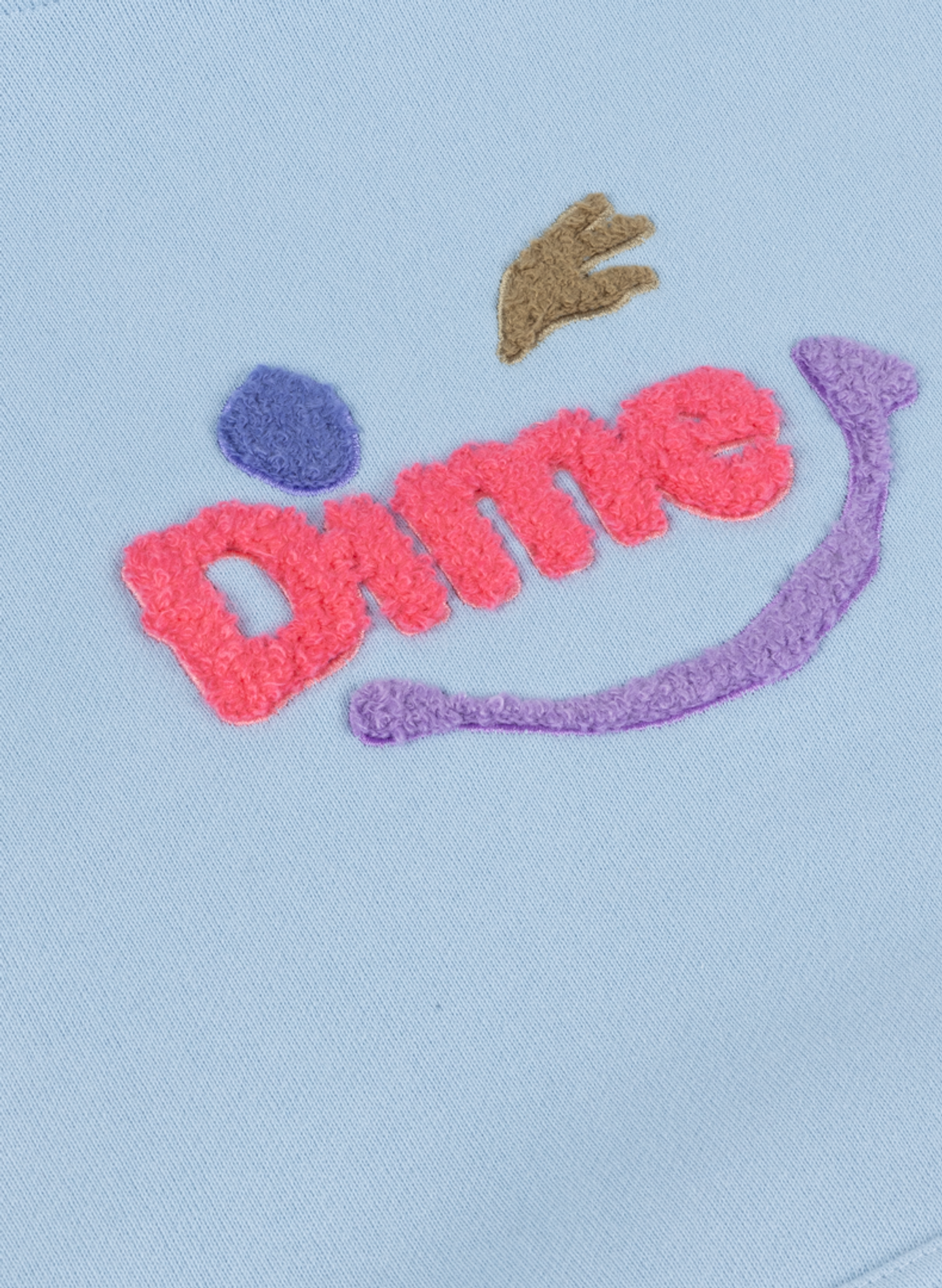 Hoodie à logo texturé sur le devant en coton DIME Blue
