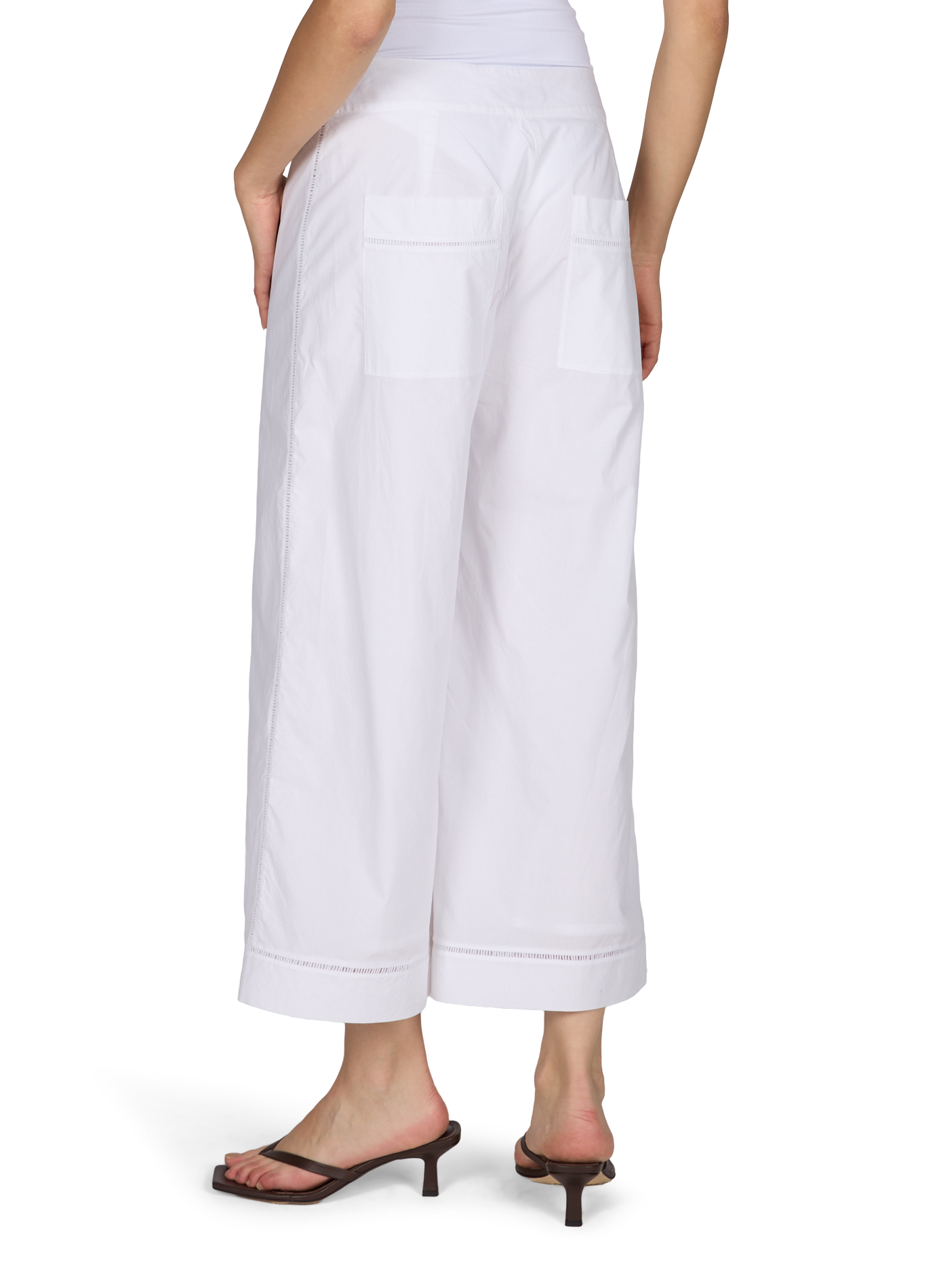 Pantalon évasé en coton  ADOLFO DOMINGUEZ Blanc
