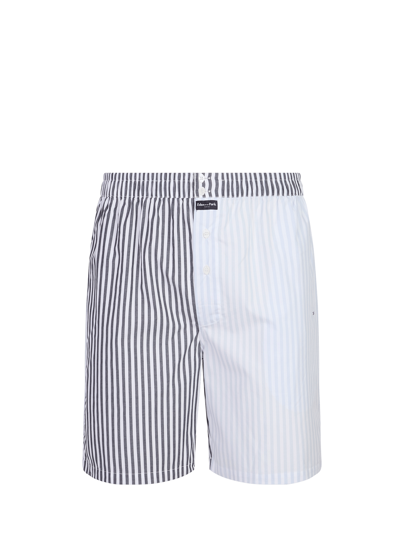 Long cotton pajamas with two-tone stripes EDEN PARK Blue