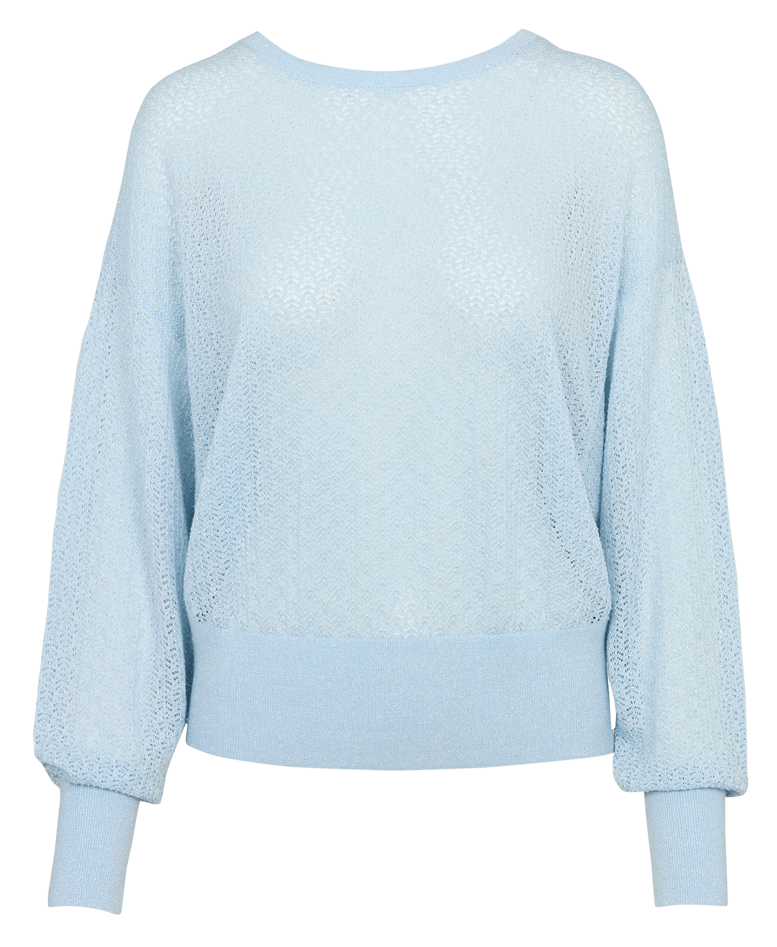 Pull oversize col rond en maille pailletée IKKS Bleu