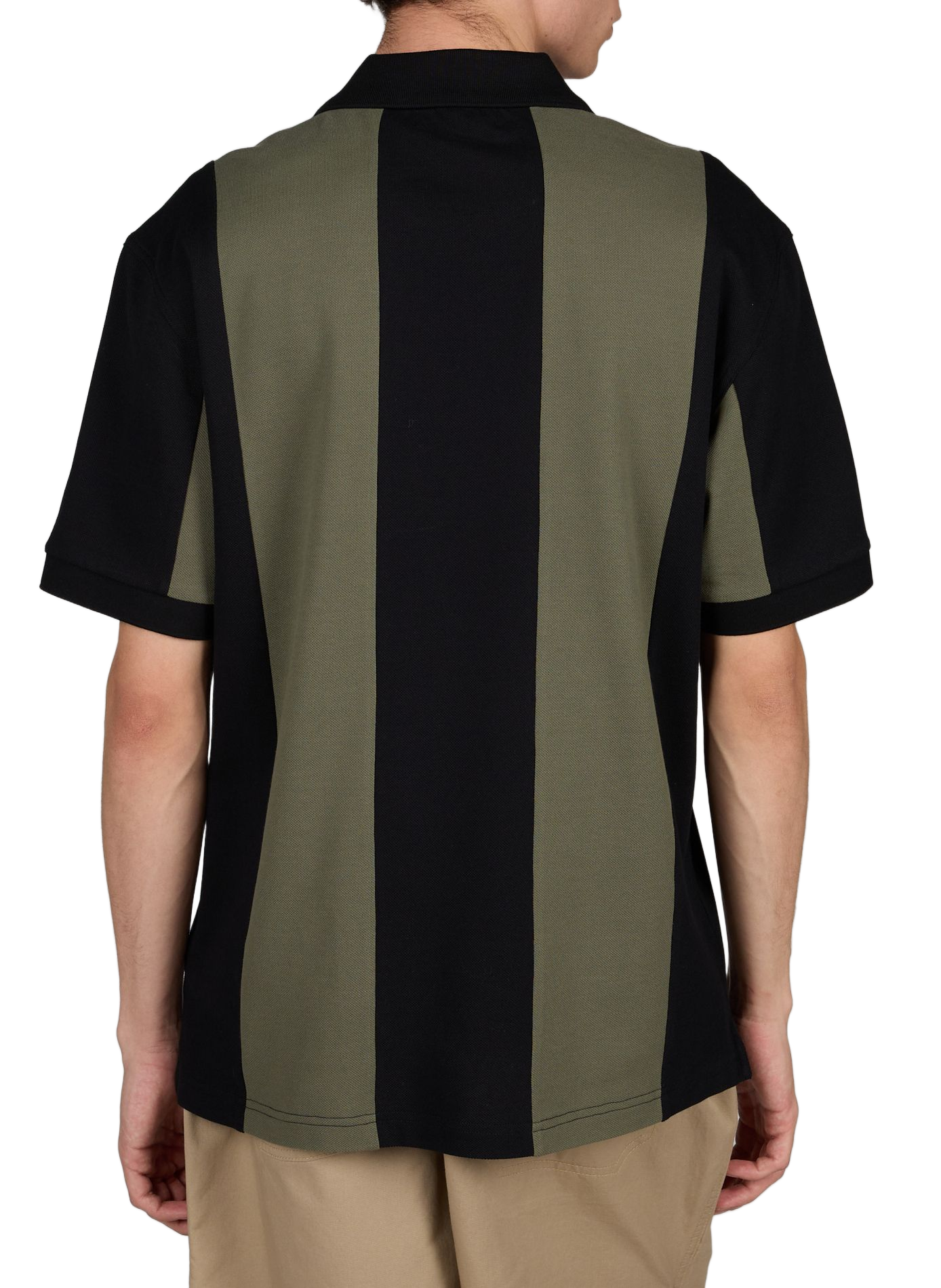 Piqué Cotton Vertical Striped Polo FRED PERRY Black