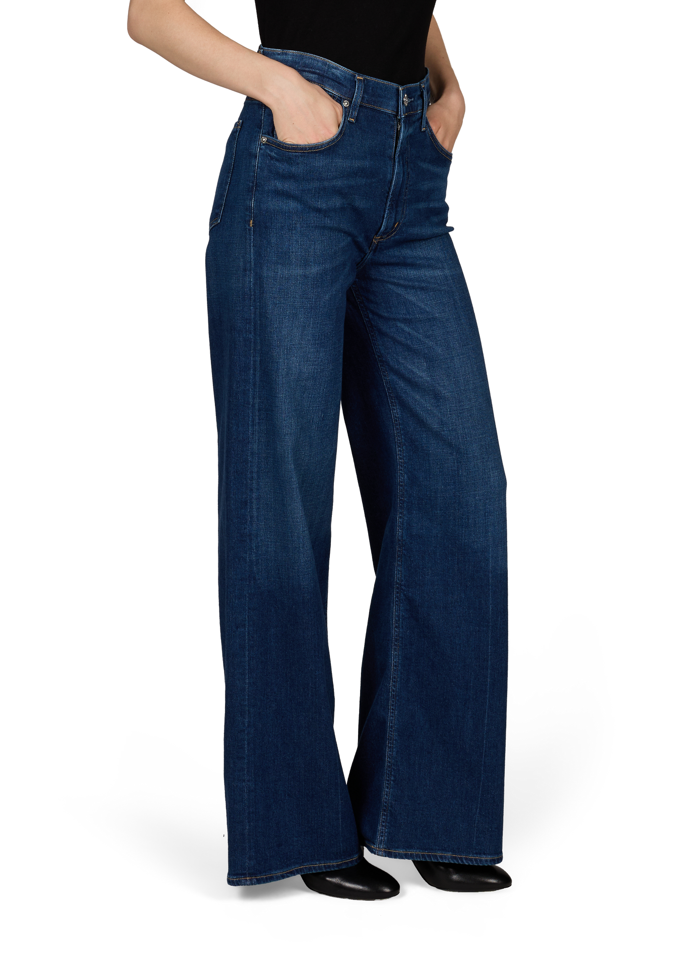 Jean large Lyra taille haute en coton mélangé CITIZENS OF HUMANITY Bleu