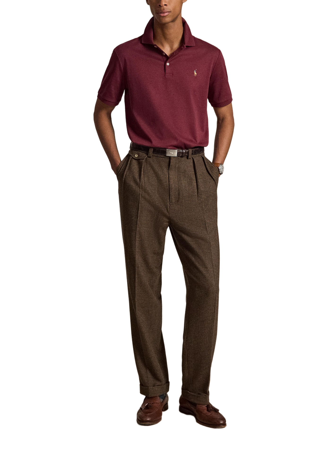 Gerader Polo aus Baumwollpiqué POLO RALPH LAUREN Rot