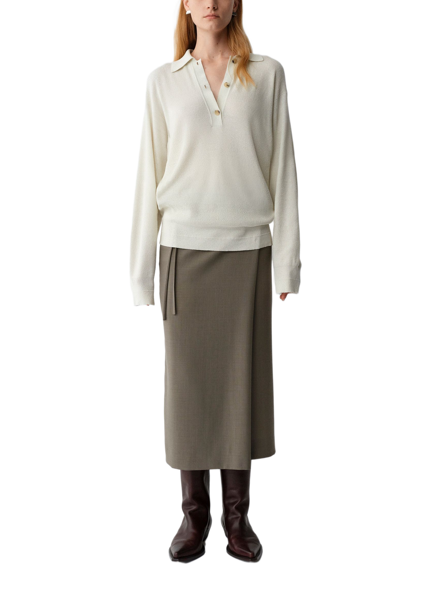 Fluid silk polo CALVIN KLEIN COLLECTION White