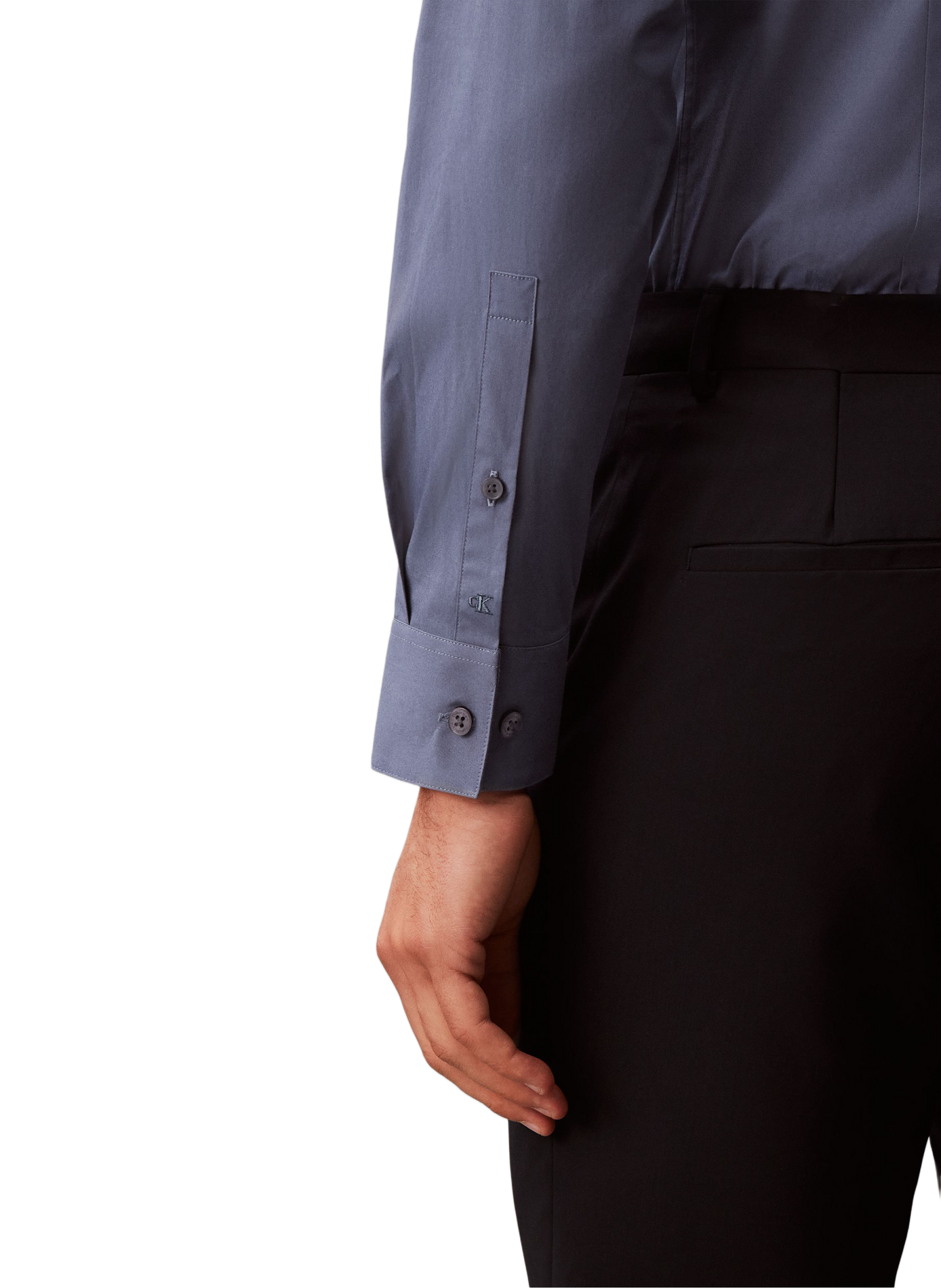 Schmale Hemdbluse aus Baumwollmischung CALVIN KLEIN Blau