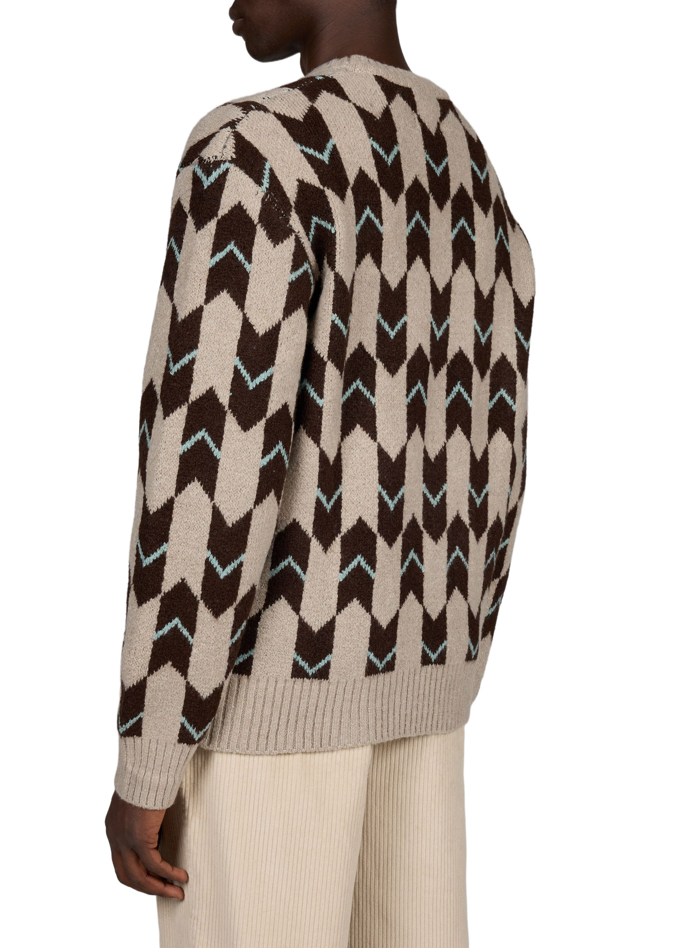 Rechte top met lange mouwen en print FARAH Bruin