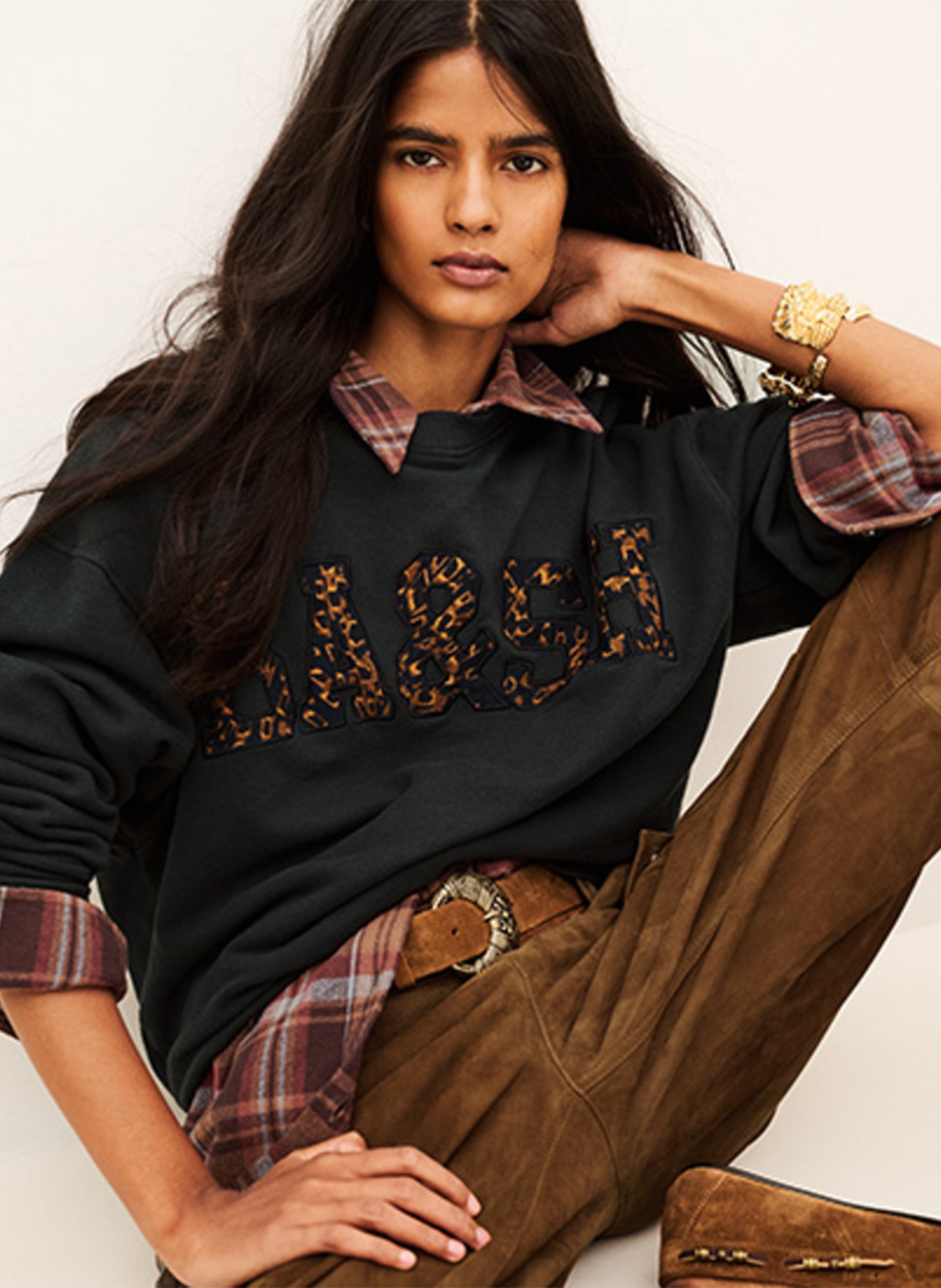 Sweat droit en coton mélangé brad | Bleu BA&SH Femme