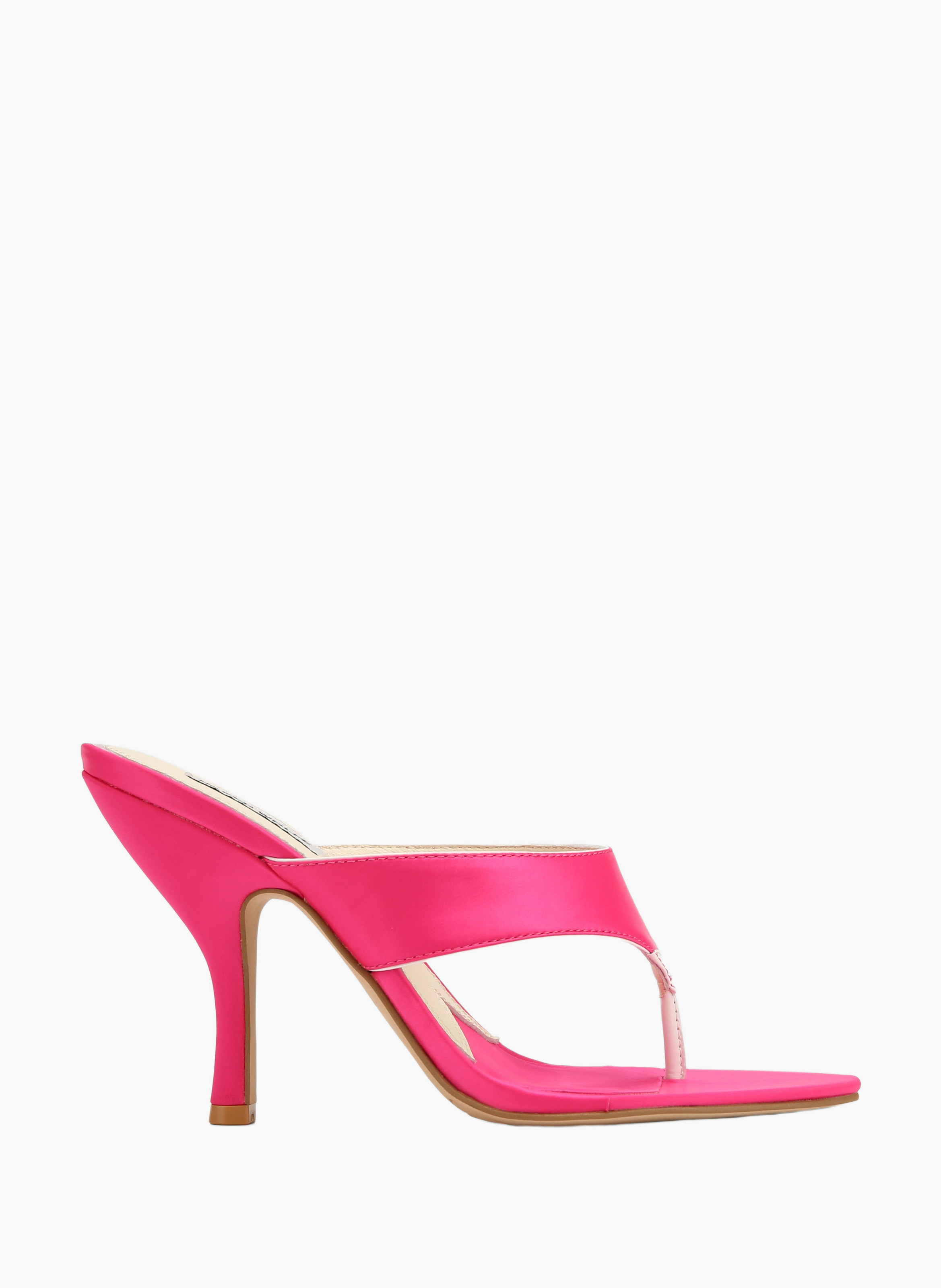 Chaussures à talons martine en satin  Rose néon