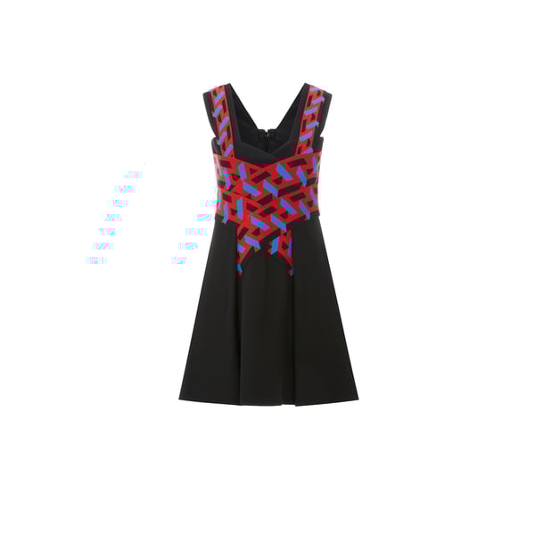 Robe bi-matière Signature Greca