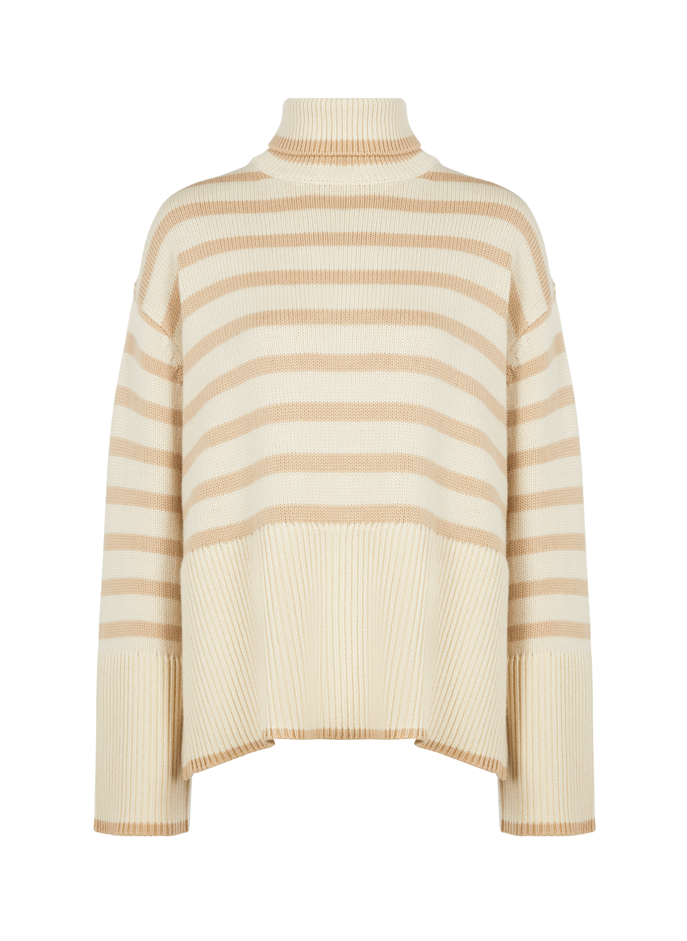 Pull rayé en laine et coton organique