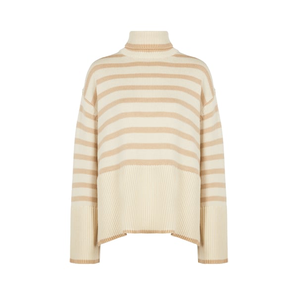 Pull rayé en laine et coton organique