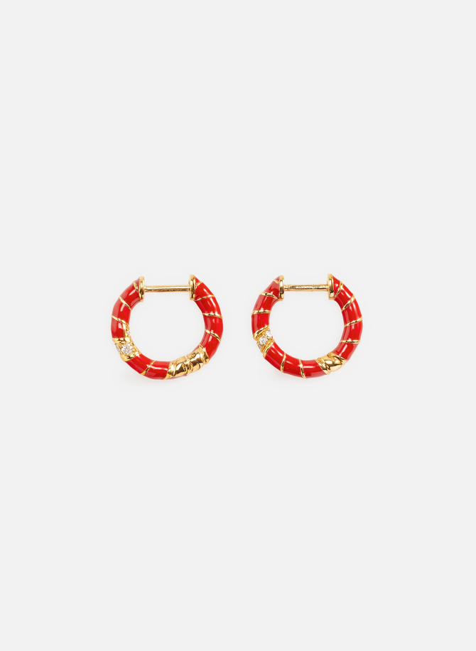 YVONNE LÉON mini twisted gold hoop earrings