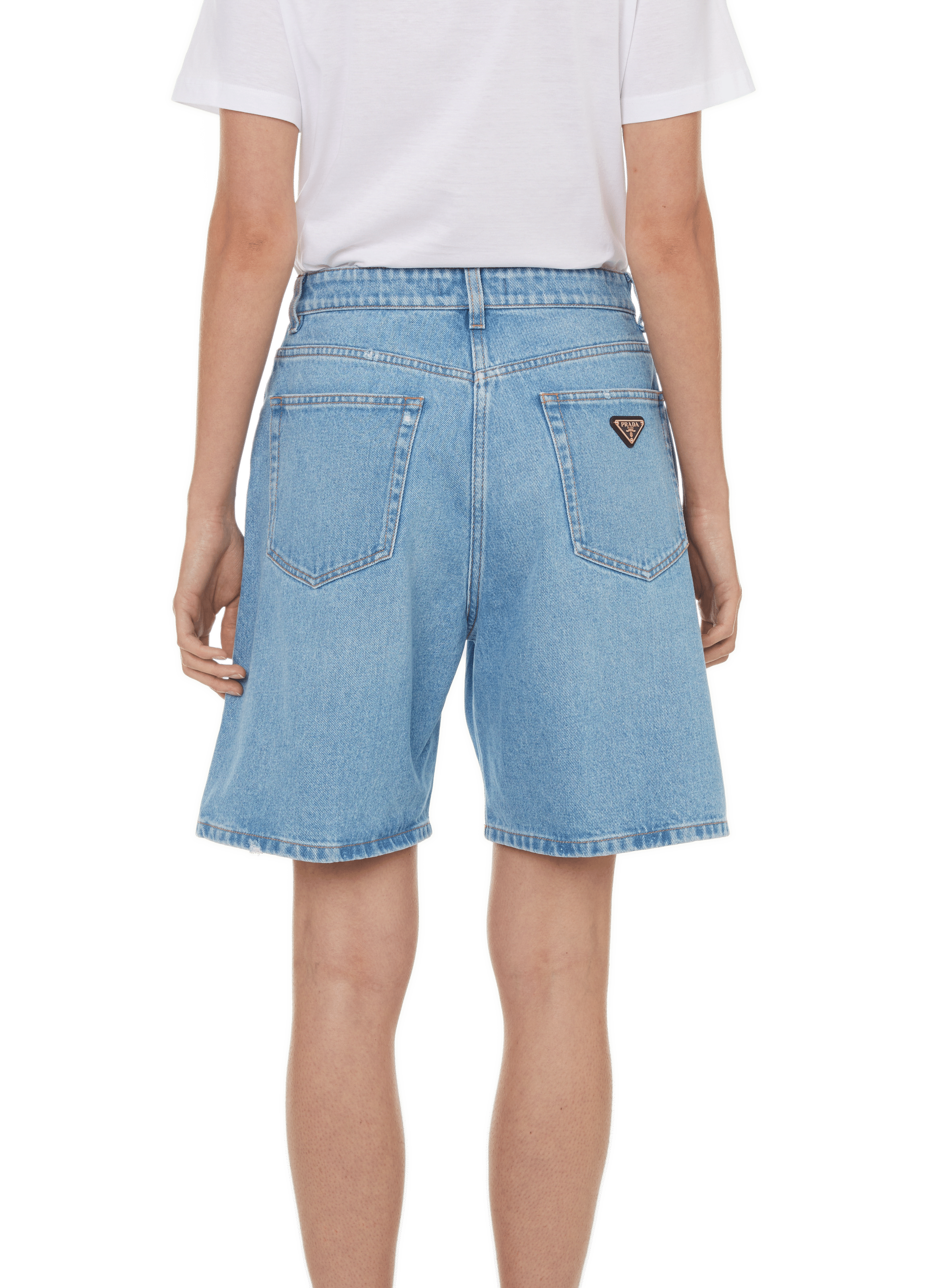 Denim Bermuda shorts PRADA Blue