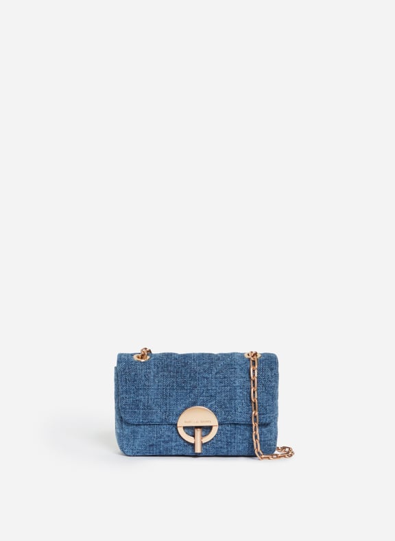 Petit sac moon en lin Bleu by VANESSA BRUNO VANESSA BRUNO Petit sac moon en lin Bleu