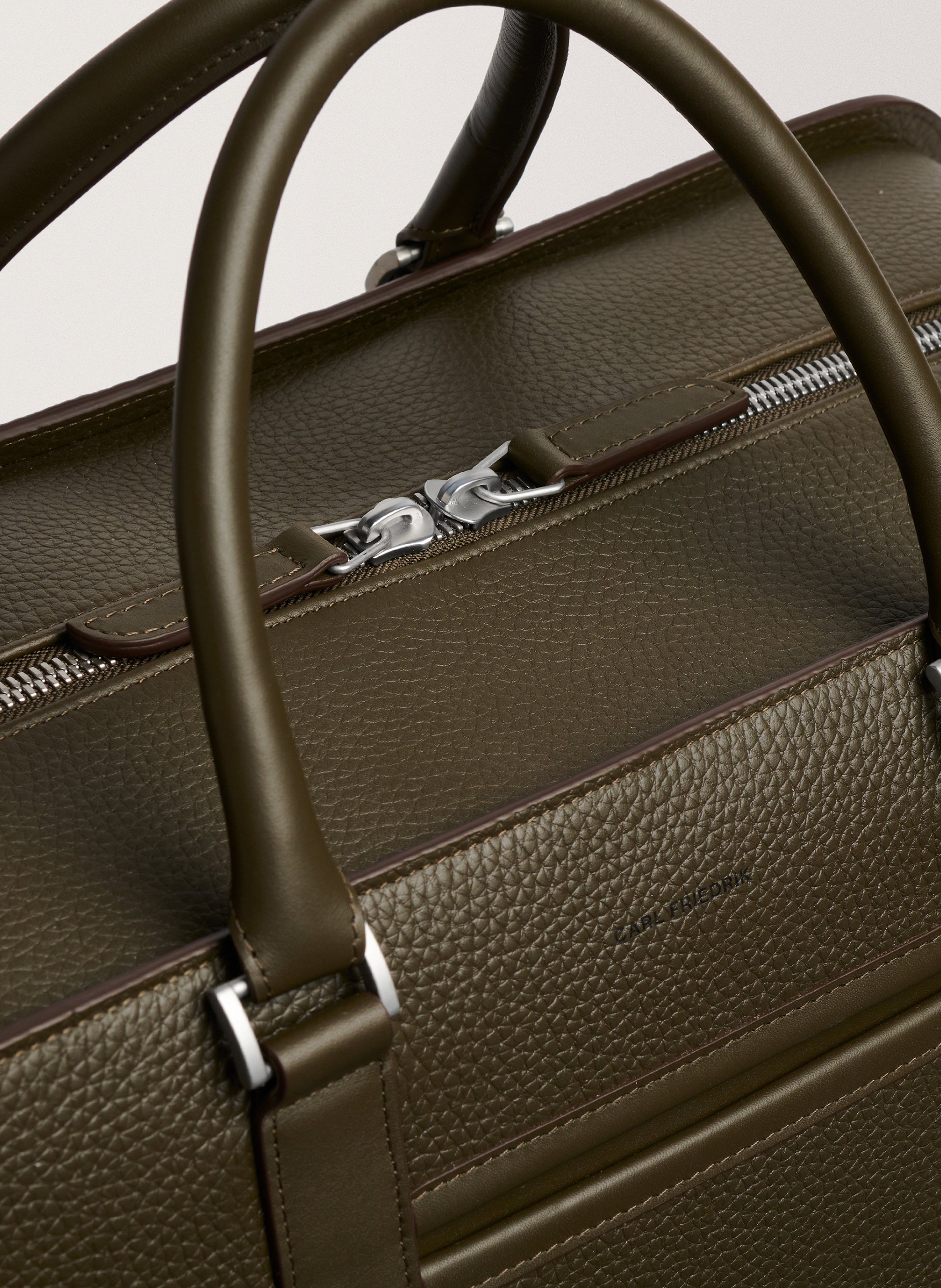 Sac de voyage 'Palissy Weekend' en cuir grainé CARL FRIEDRIK Vert