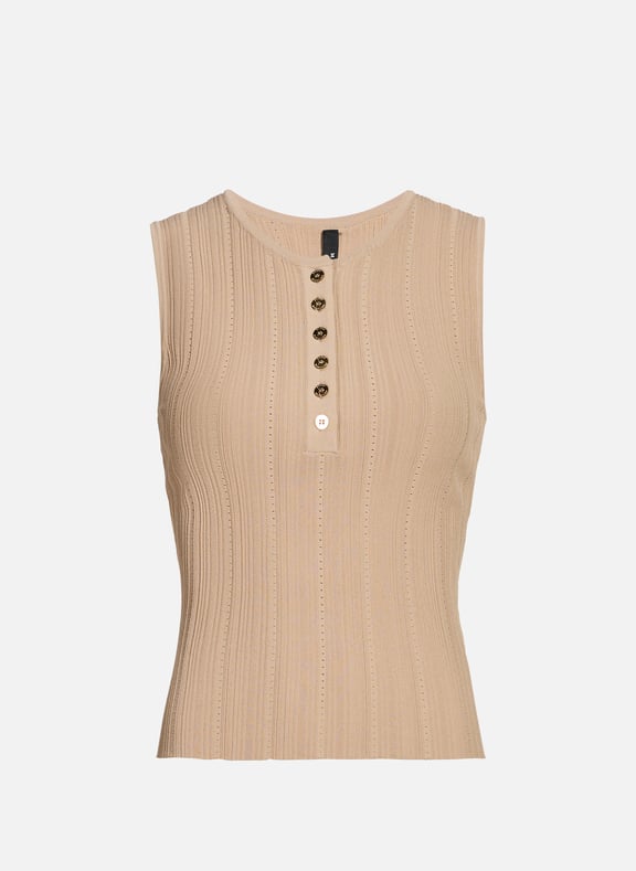 Top sans manches côtelé Beige by GUESS GUESS Top sans manches côtelé Beige
