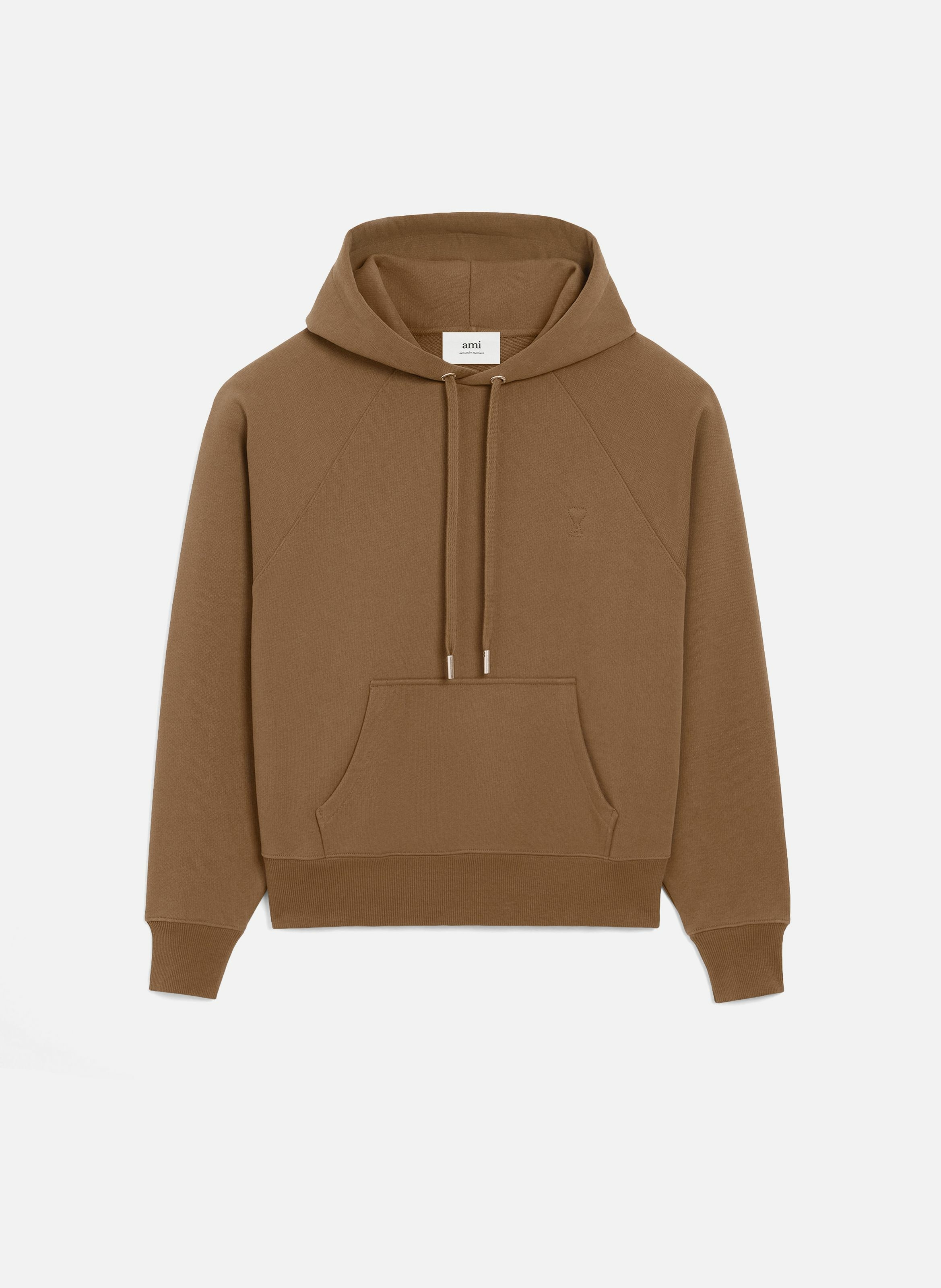Hoodie ami de coeur en coton unisexe AMI PARIS Marron