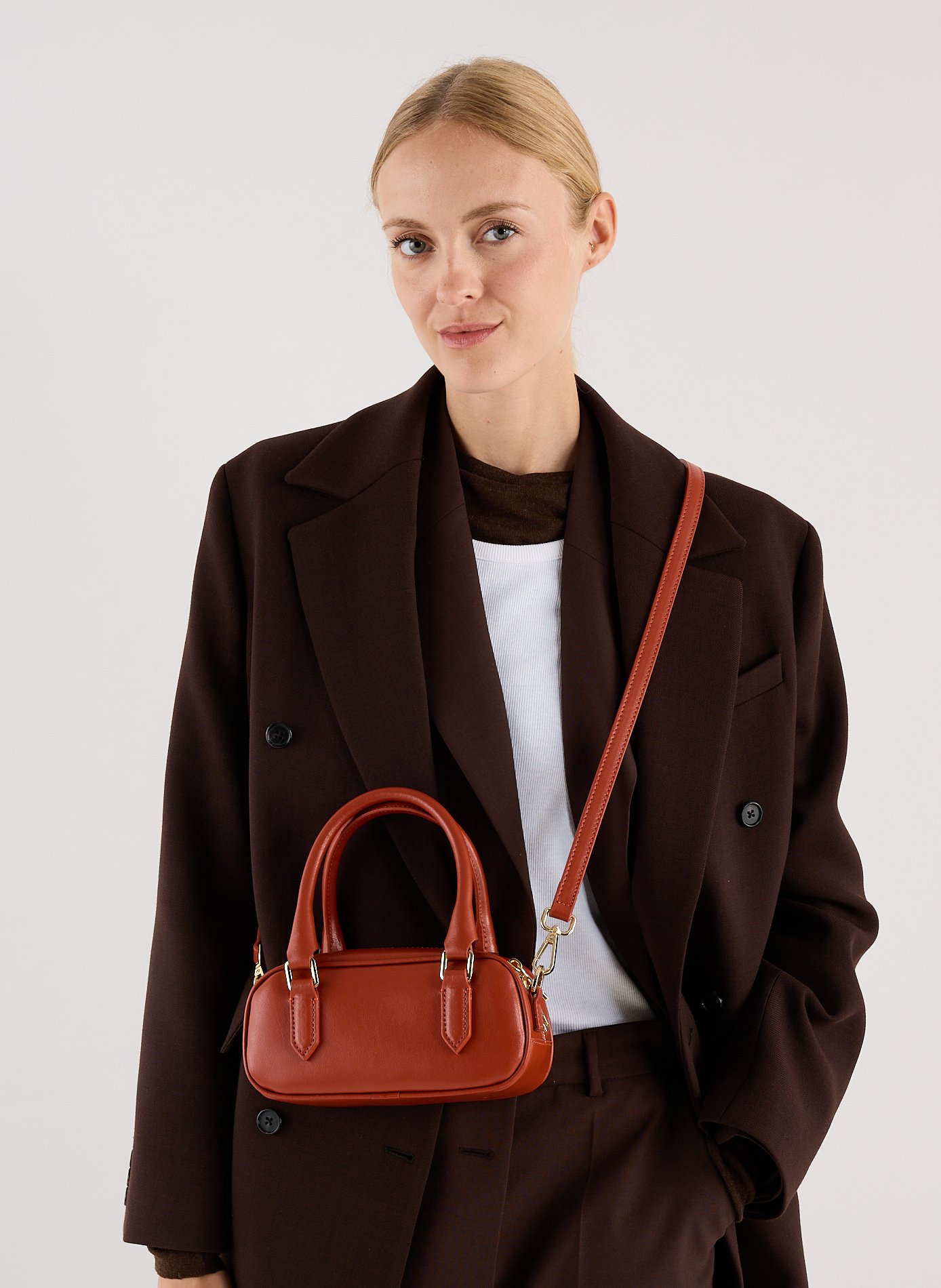 Sac à main Gini en cuir SAISON 1865 Orange