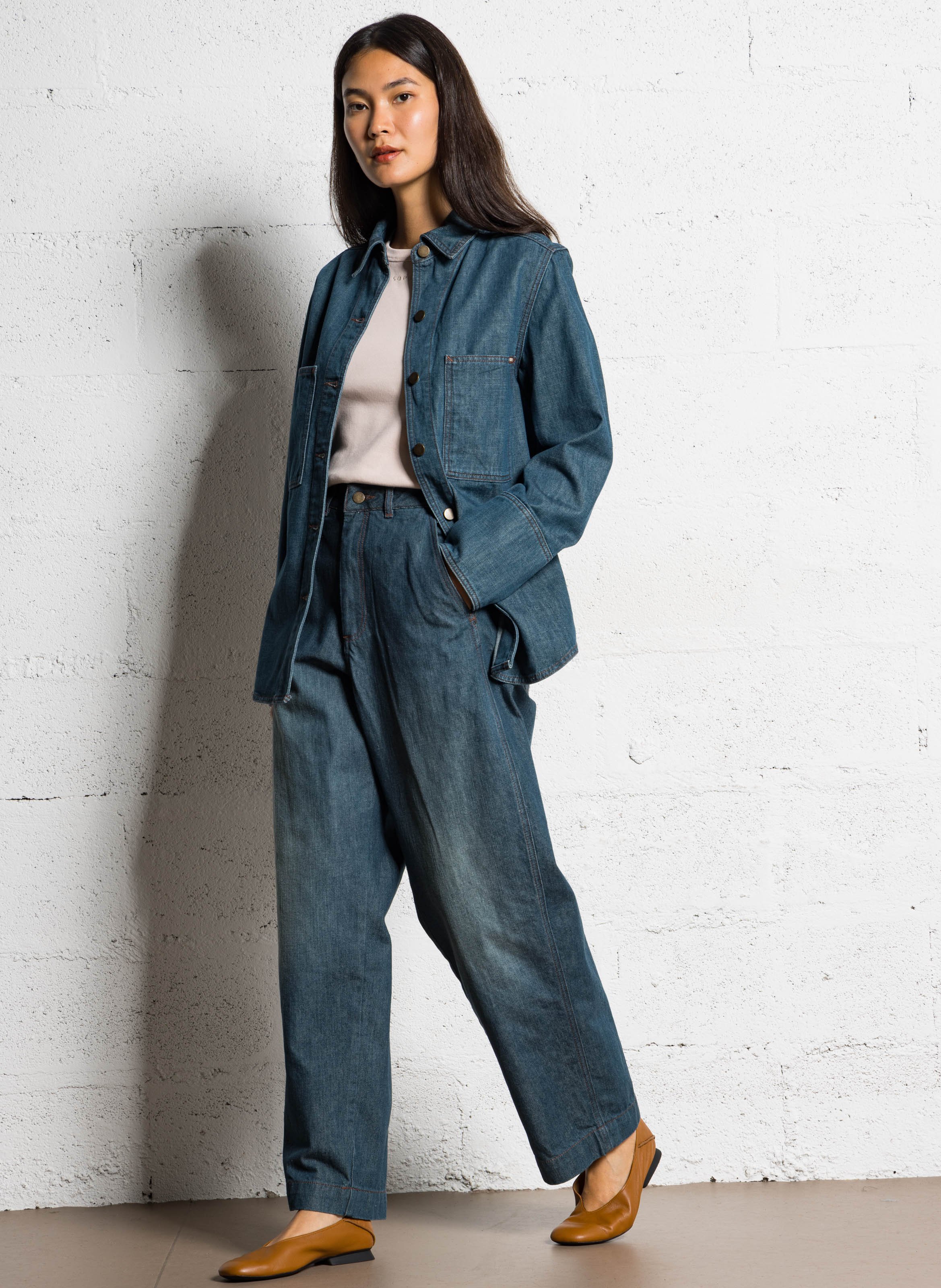 Jean large en coton gabin SOEUR Bleu