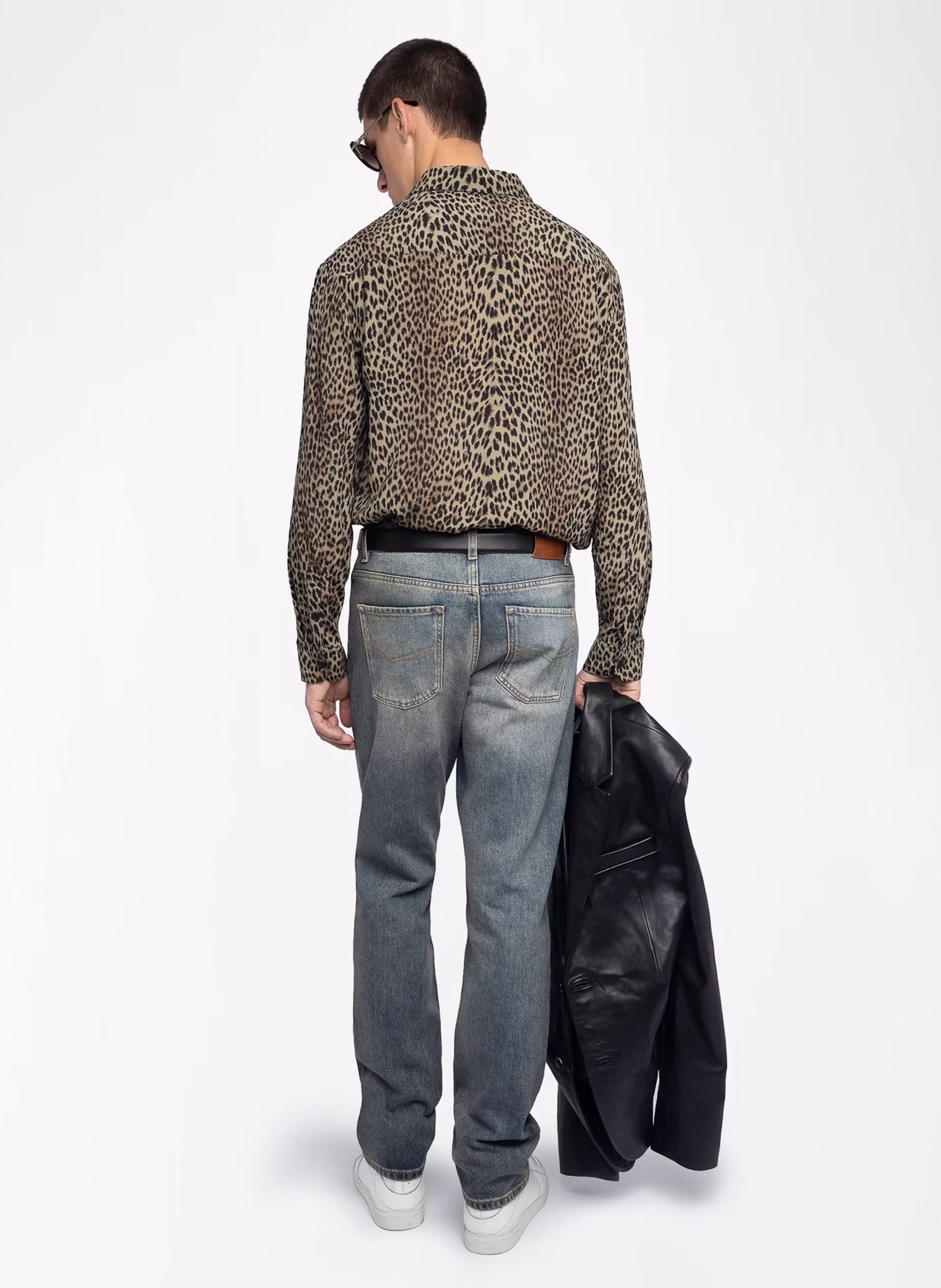 Chemise droite boutonnée à motif léopard tyric ZADIG&VOLTAIRE Vert