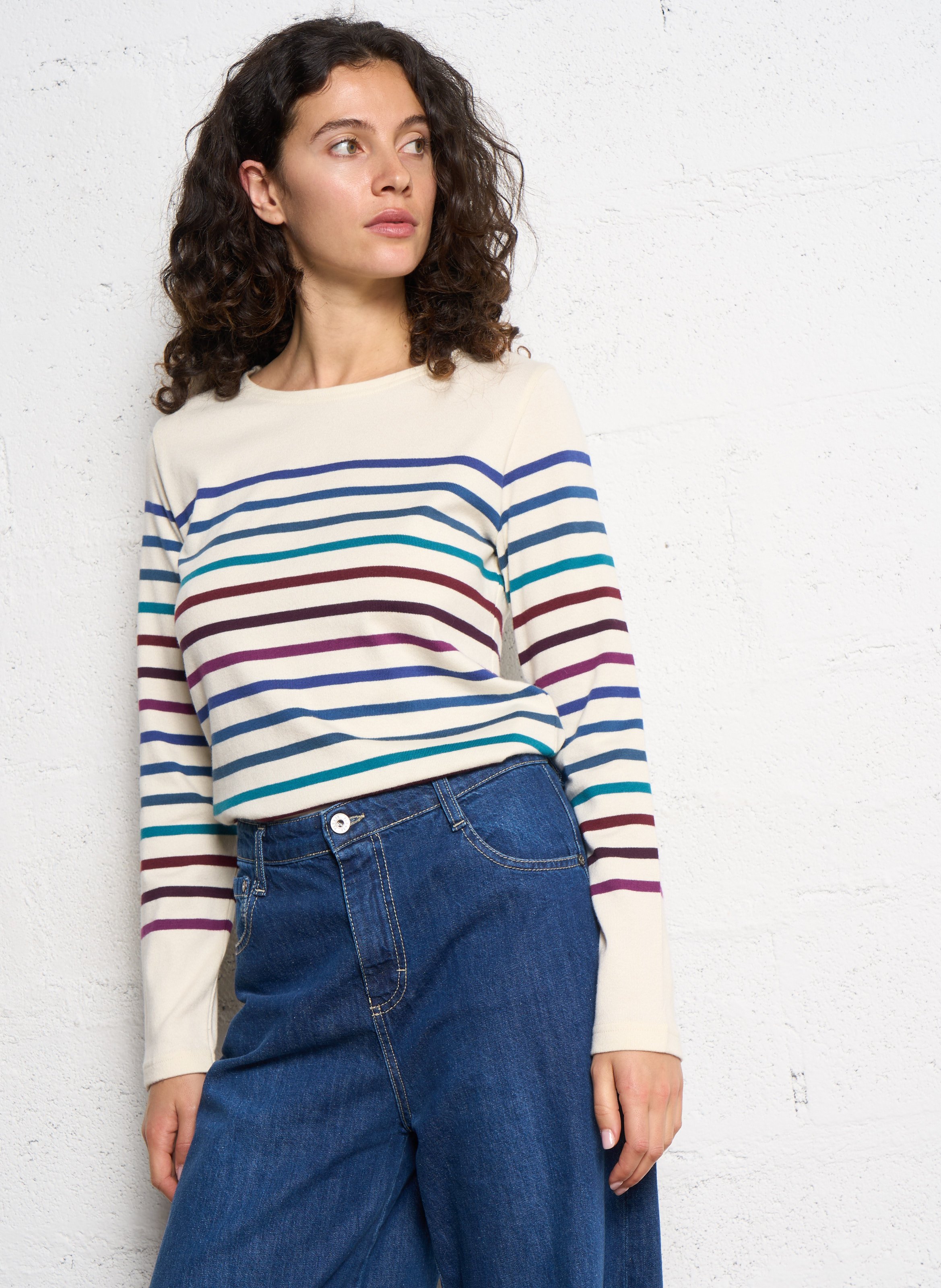 Marinière col rond en coton ARMOR-LUX Bleu