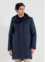 Straight mid-length hooded parka | Blue by DIDRIKSONS DIDRIKSONS Straight mid-length hooded parka | Blue
