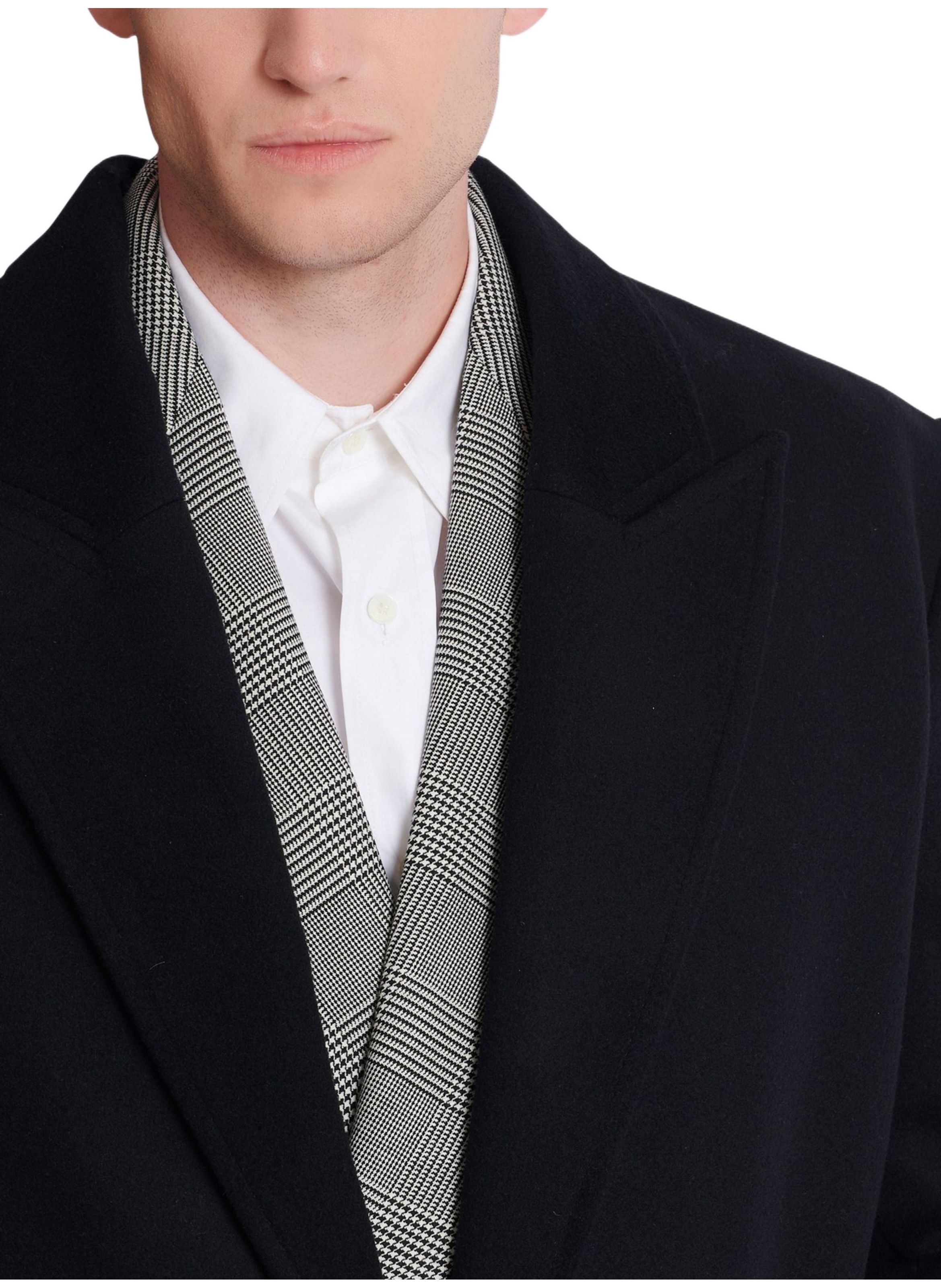 Manteau oversize en laine et cachemire BALMAIN Noir