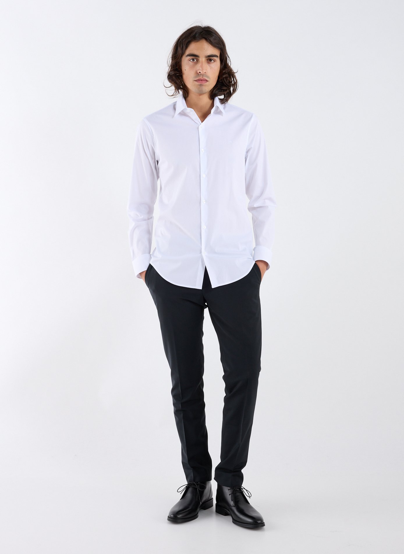 Slim cotton-blend shirt CALVIN KLEIN White