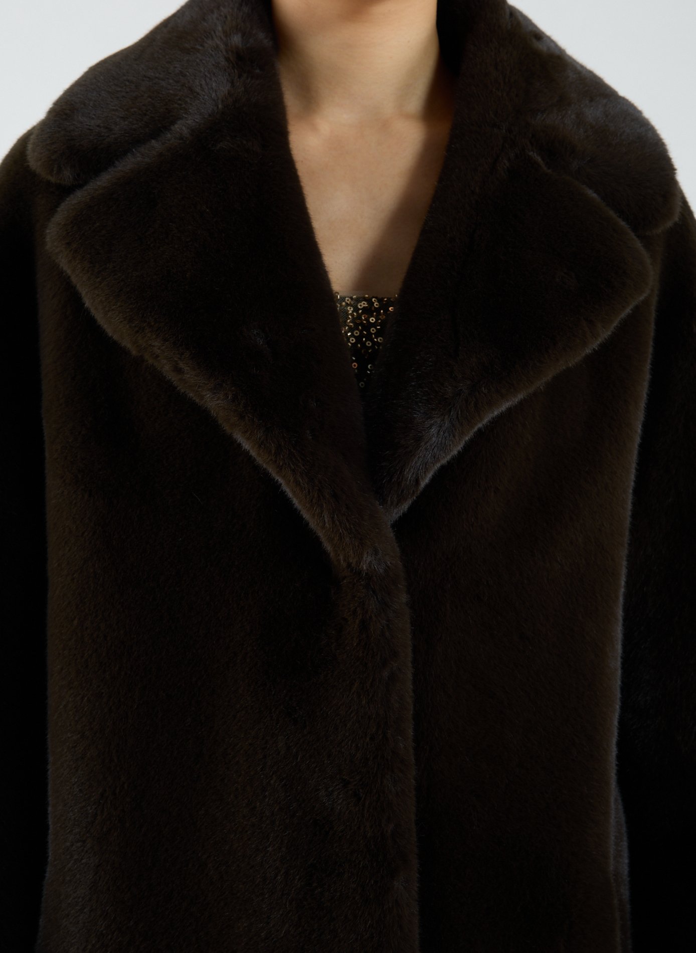 Camille Cocoon faux fur coat STAND STUDIO Brown