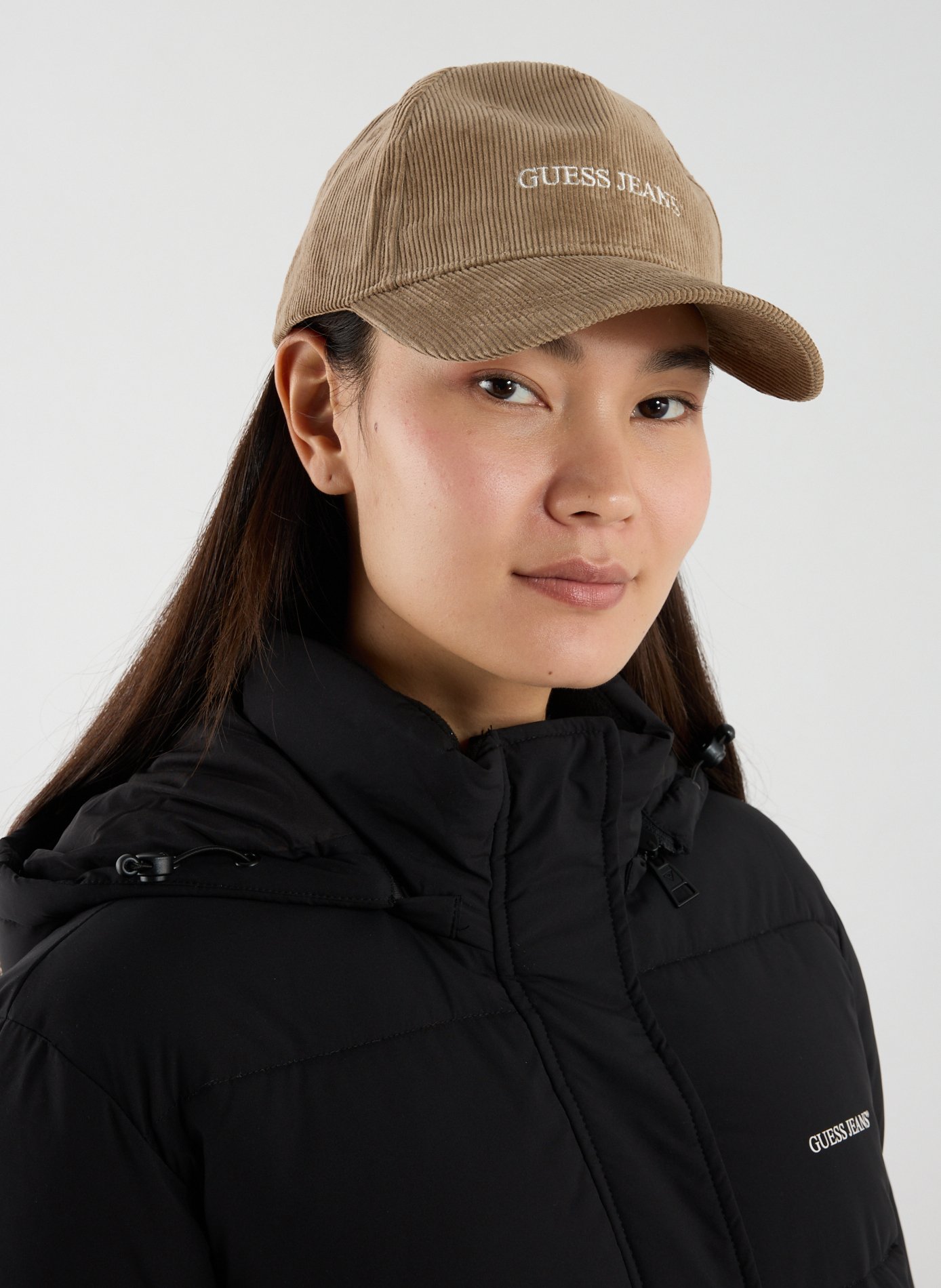 Cotton Logo Baseball Cap GUESS Beige