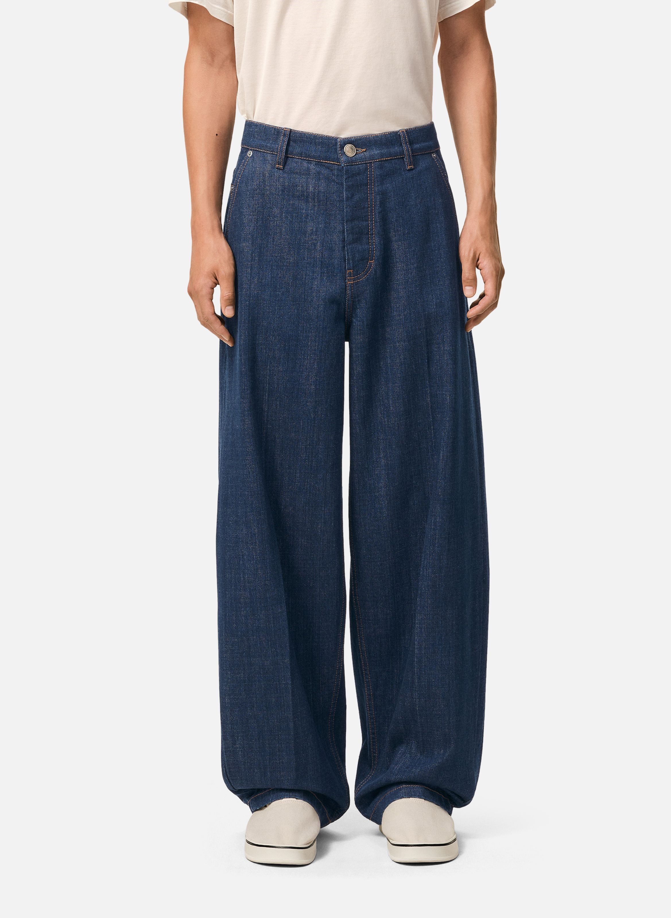 Jean coupe ballon en coton AMI PARIS Bleu