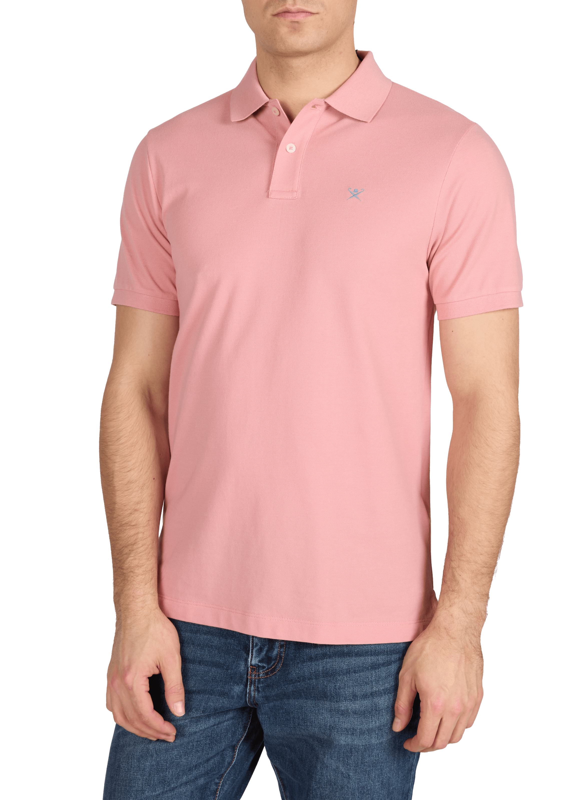 Polo à manches courtes en coton HACKETT Rose