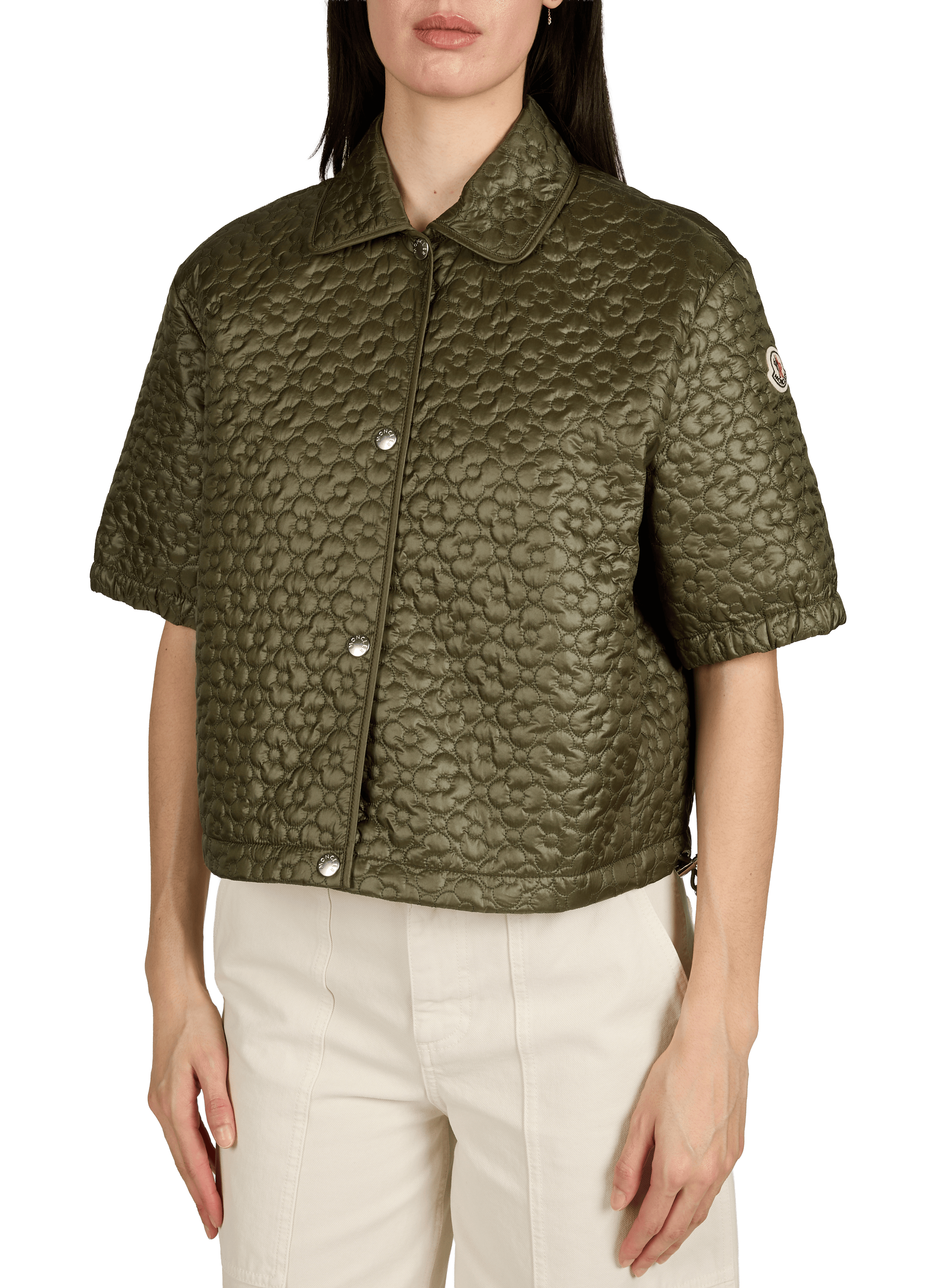 Top manches courtes matelassé MONCLER Vert