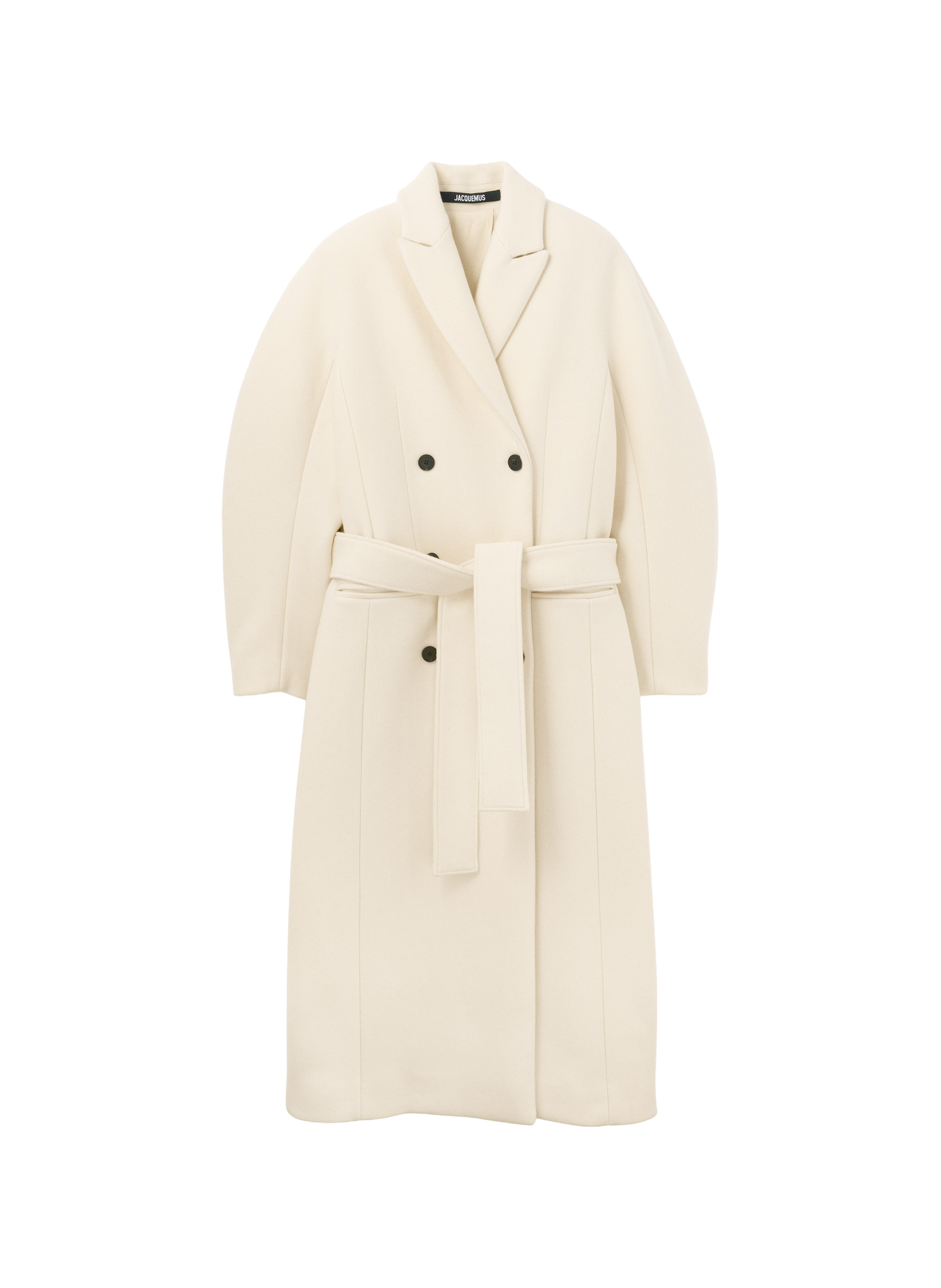 The Men's Belted Virgin Wool Coat JACQUEMUS White