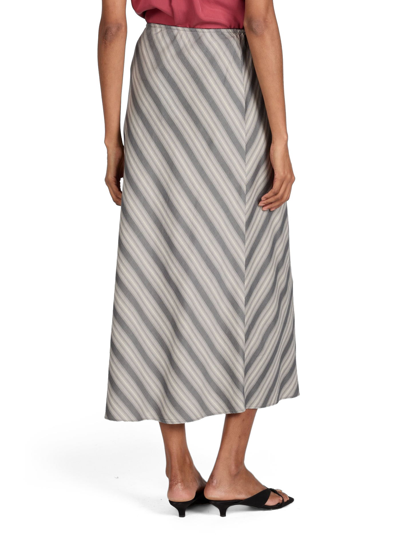 Jupe longue à rayures SAMSOE SAMSOE Gris