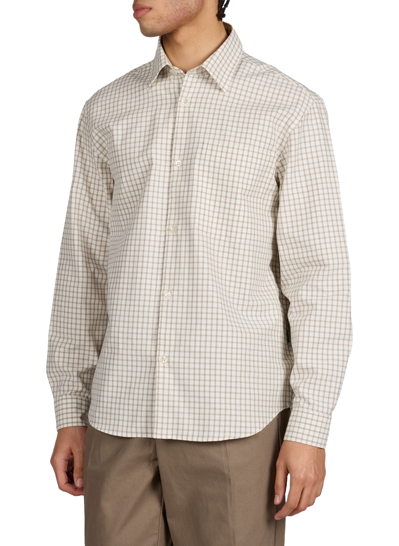 Chemise ample à carreaux en coton ANNARR Beige