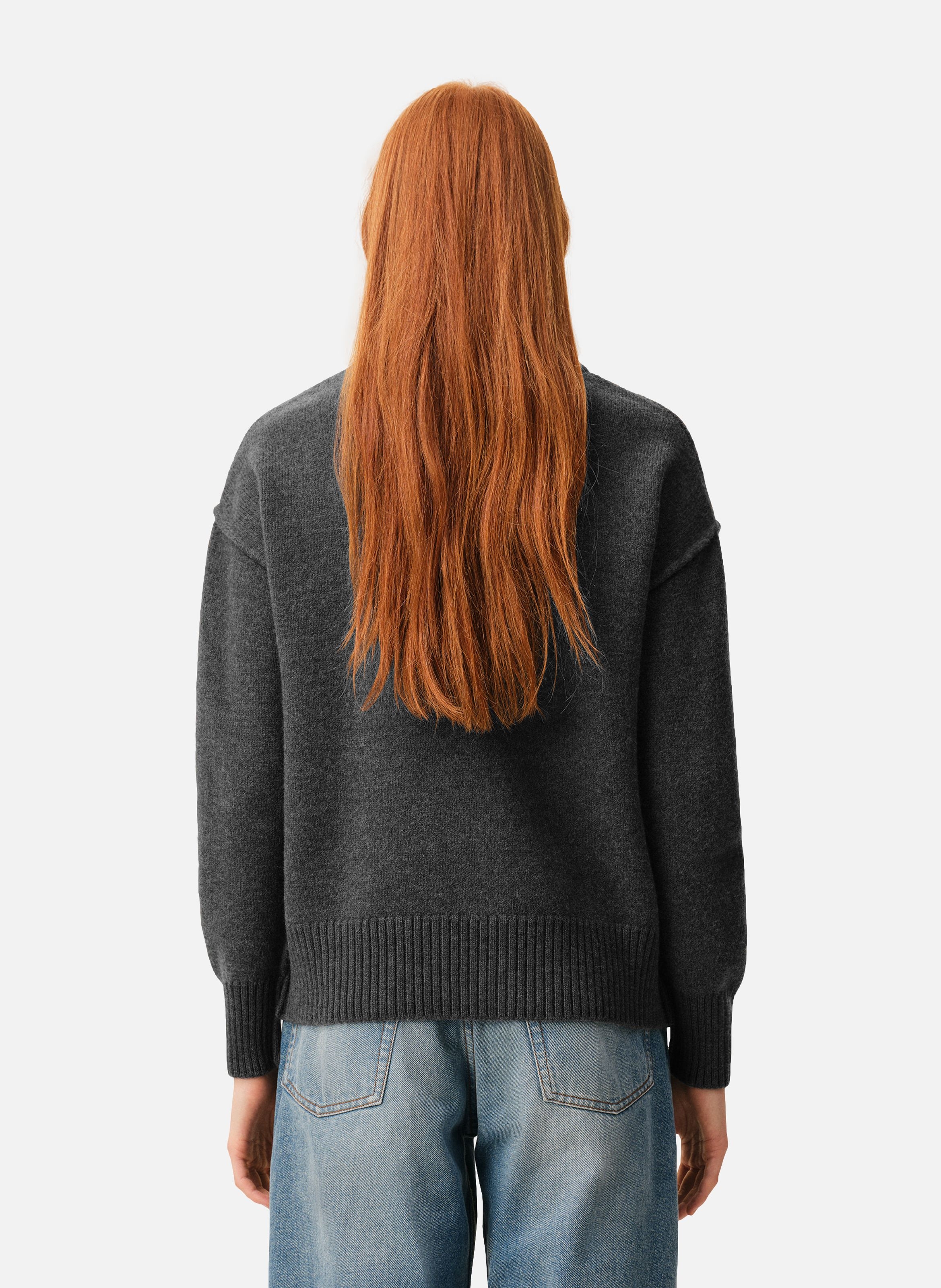 Cardigan Ami De Coeur En Laine unisexe AMI PARIS Gris