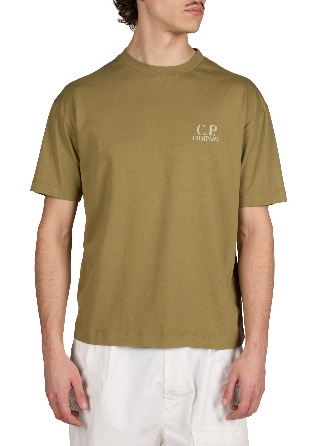 T-shirt à logo en coton CP COMPANY Vert