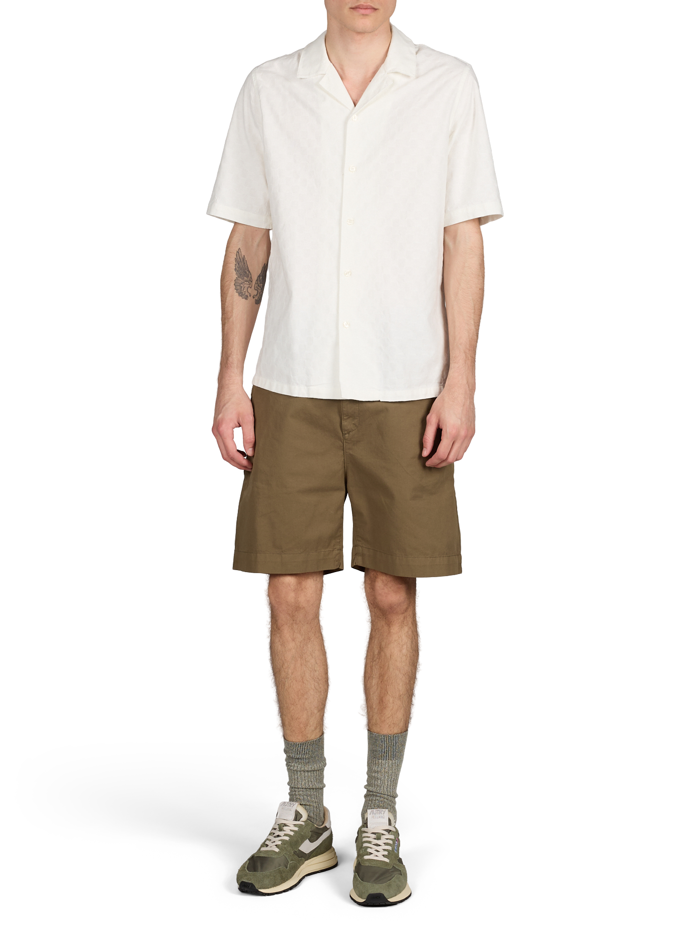 Baskets bi-matière crantées AUTRY Kaki