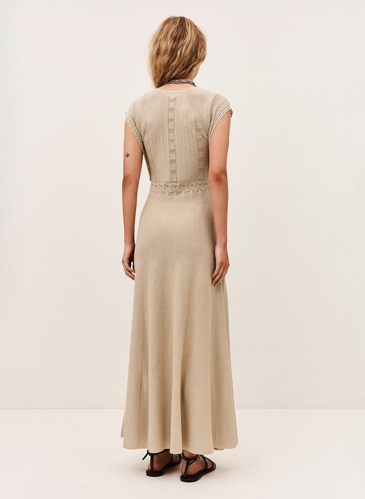 Robe longue col v pasqualina BA&SH Doré