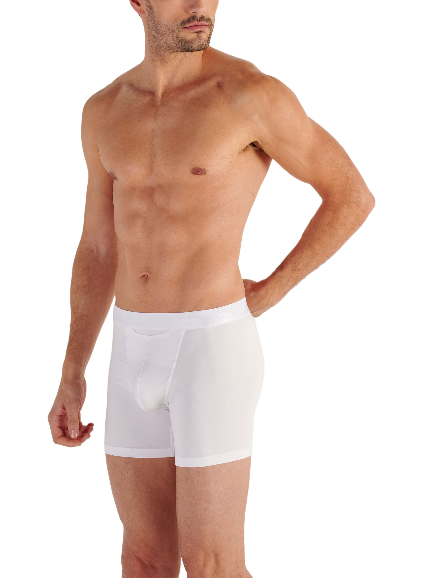 Boxer mi-long en coton et modal HOM Blanc
