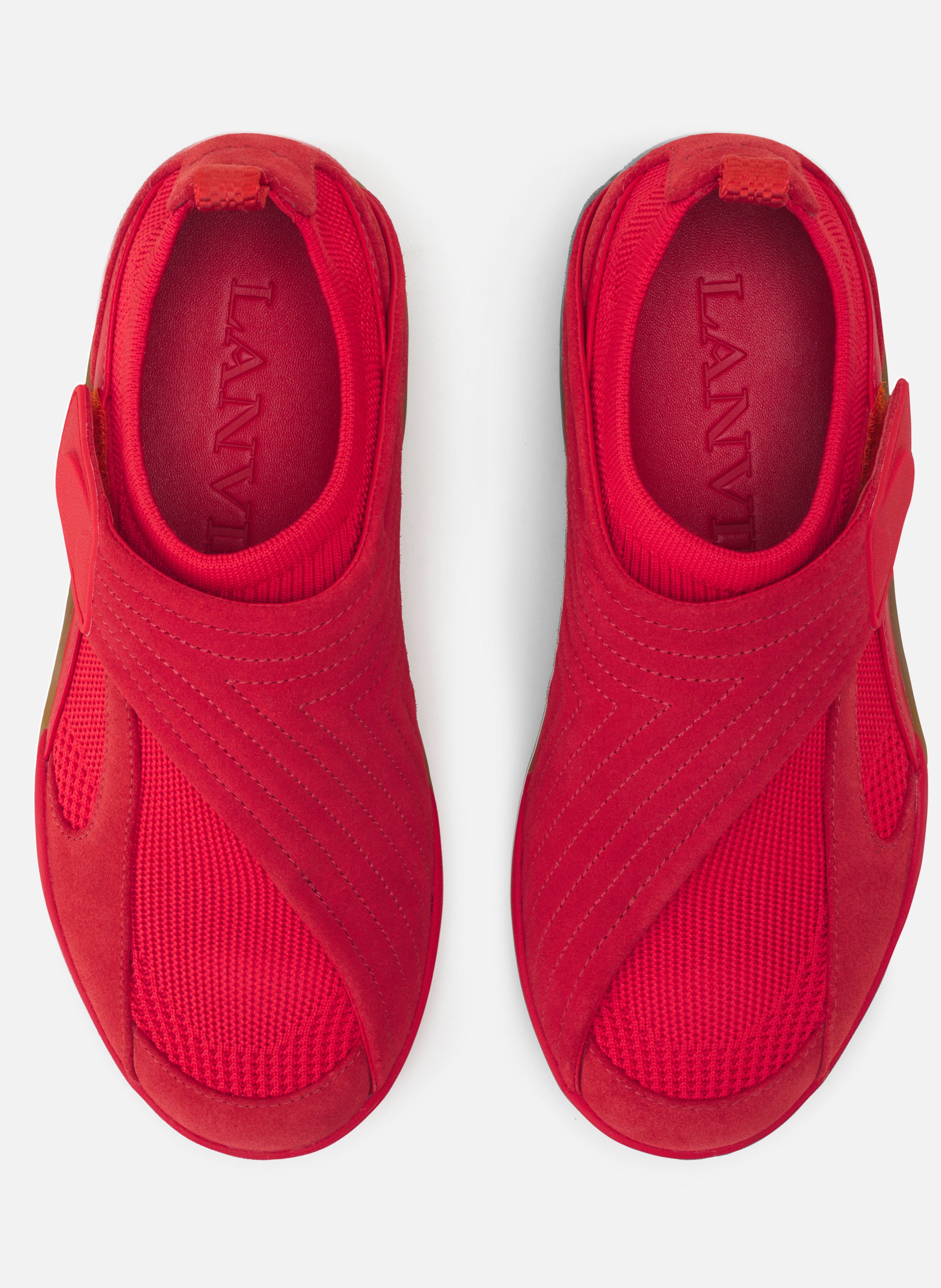 Sneaker lnv1 en suede tricote LANVIN Rouge